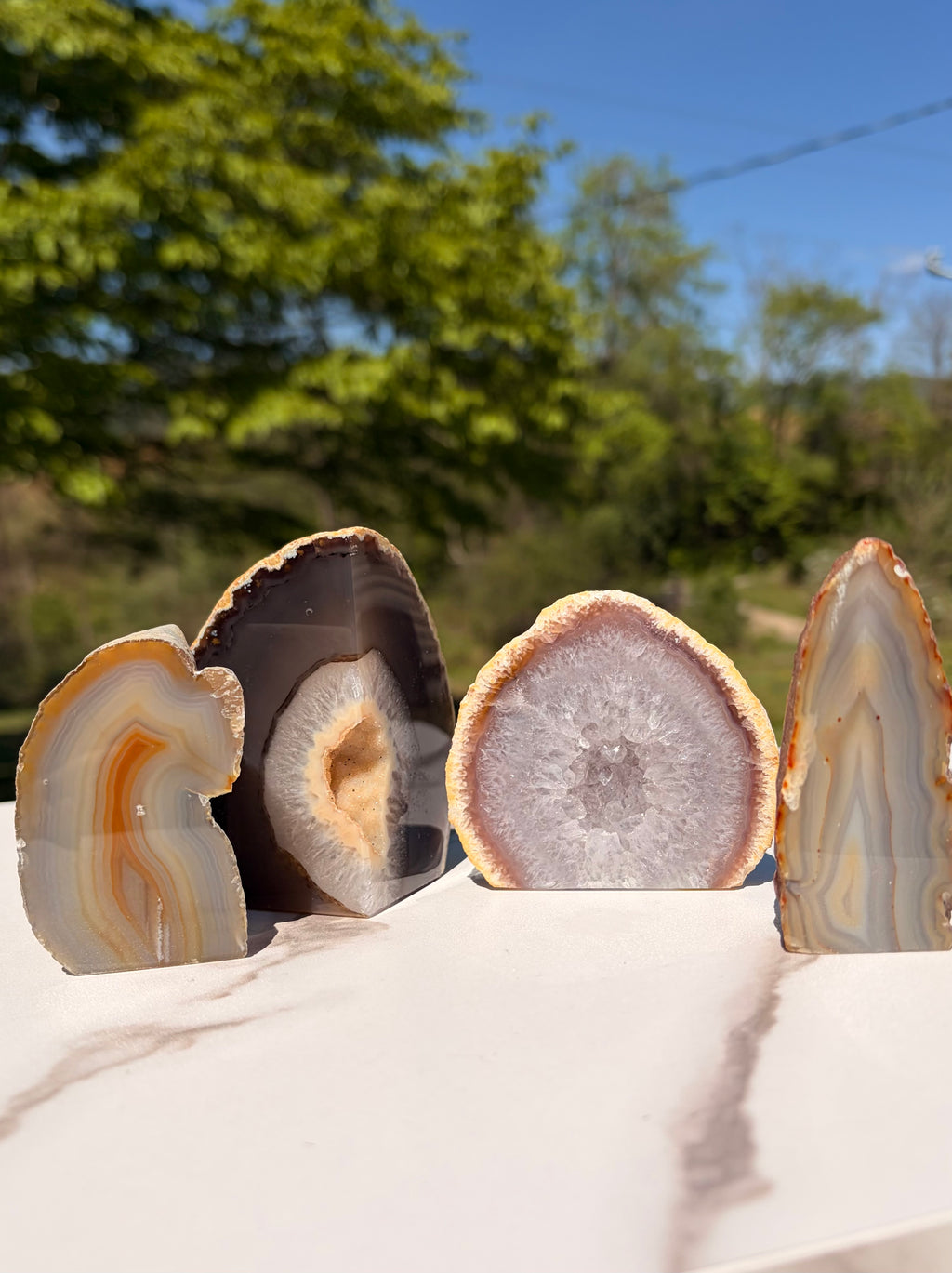 Natural Druzy Agate Geode Cut-Base