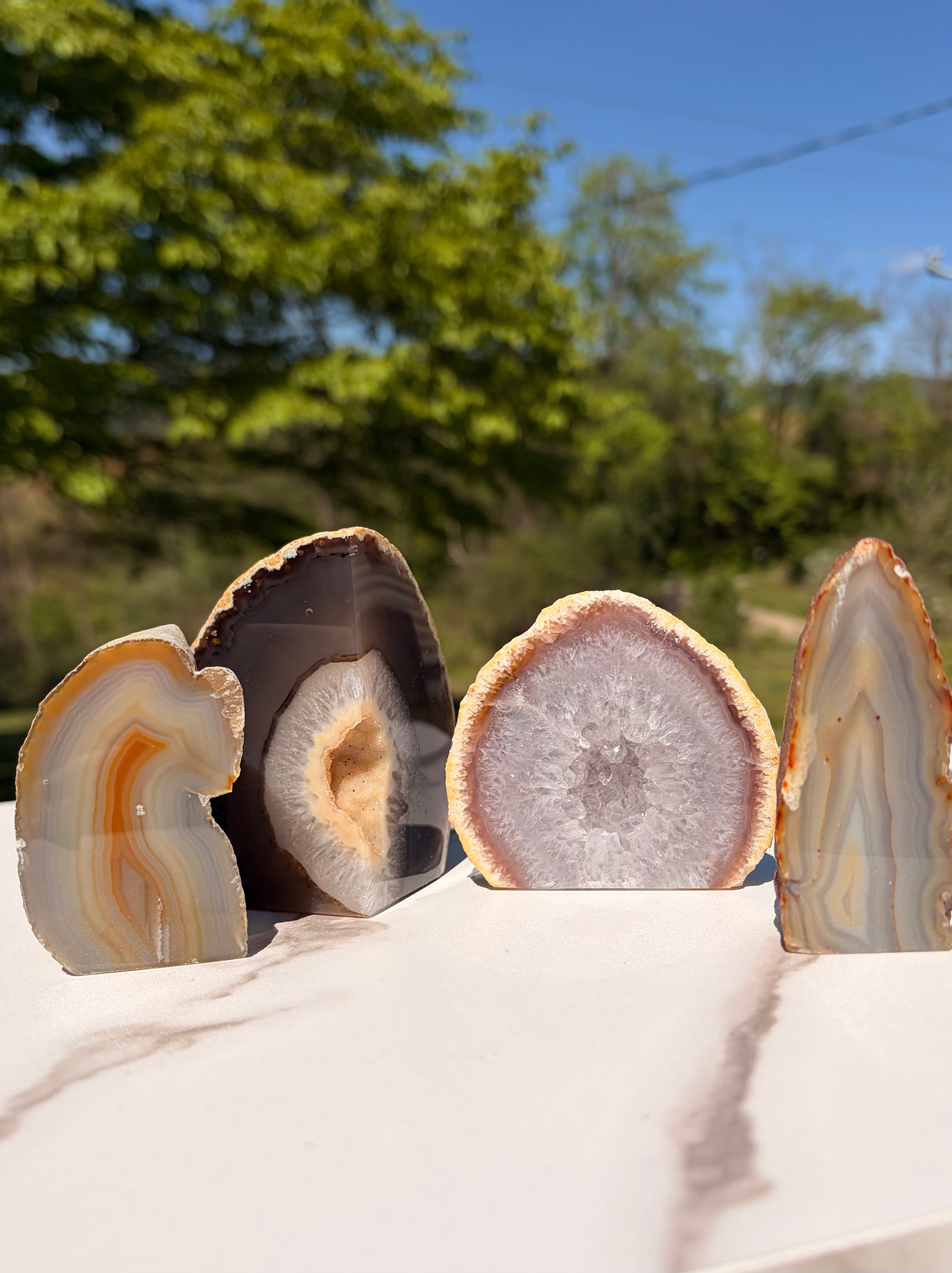 Natural Druzy Agate Geode Cut-Base