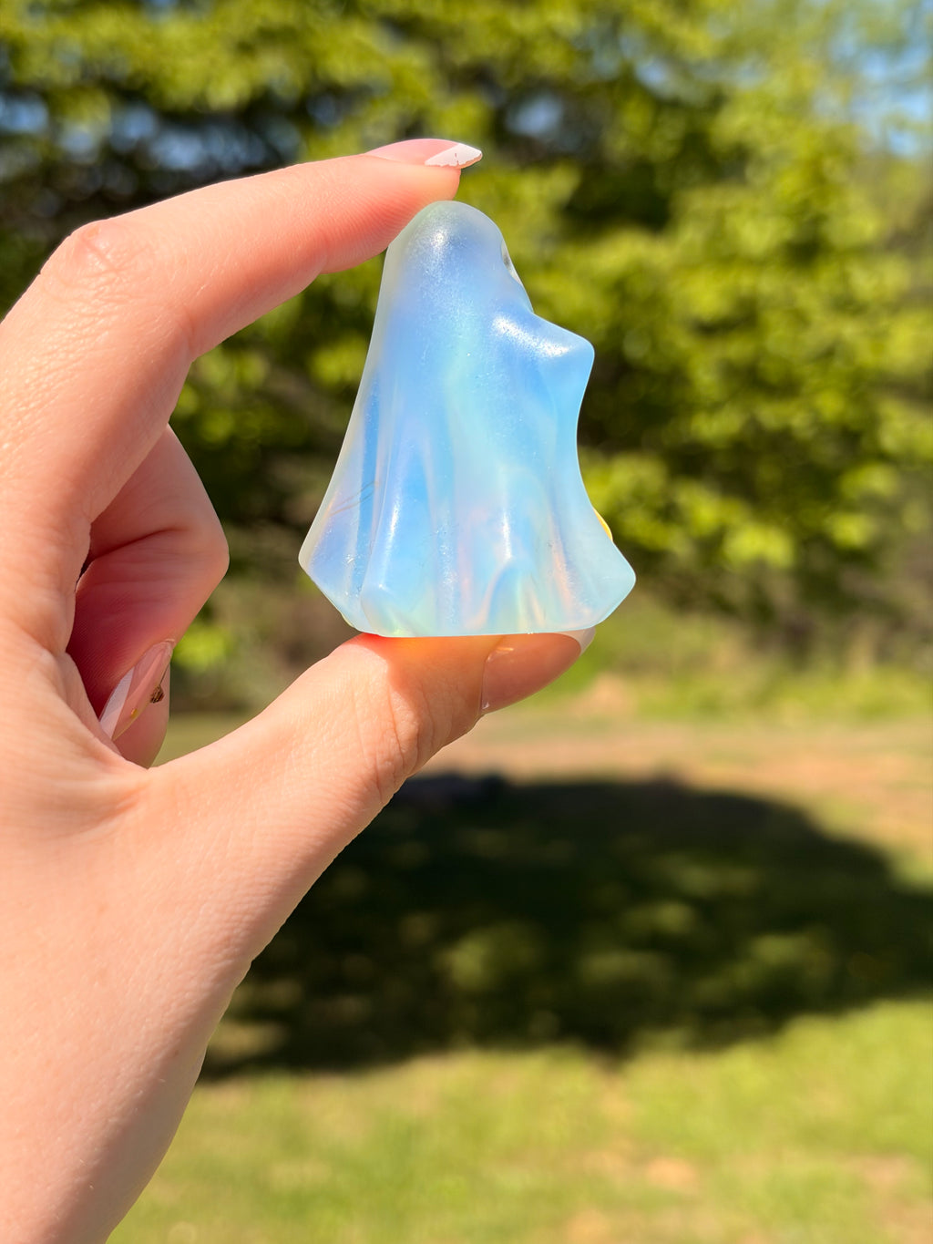Opalite Ghost Carving | Man-Made