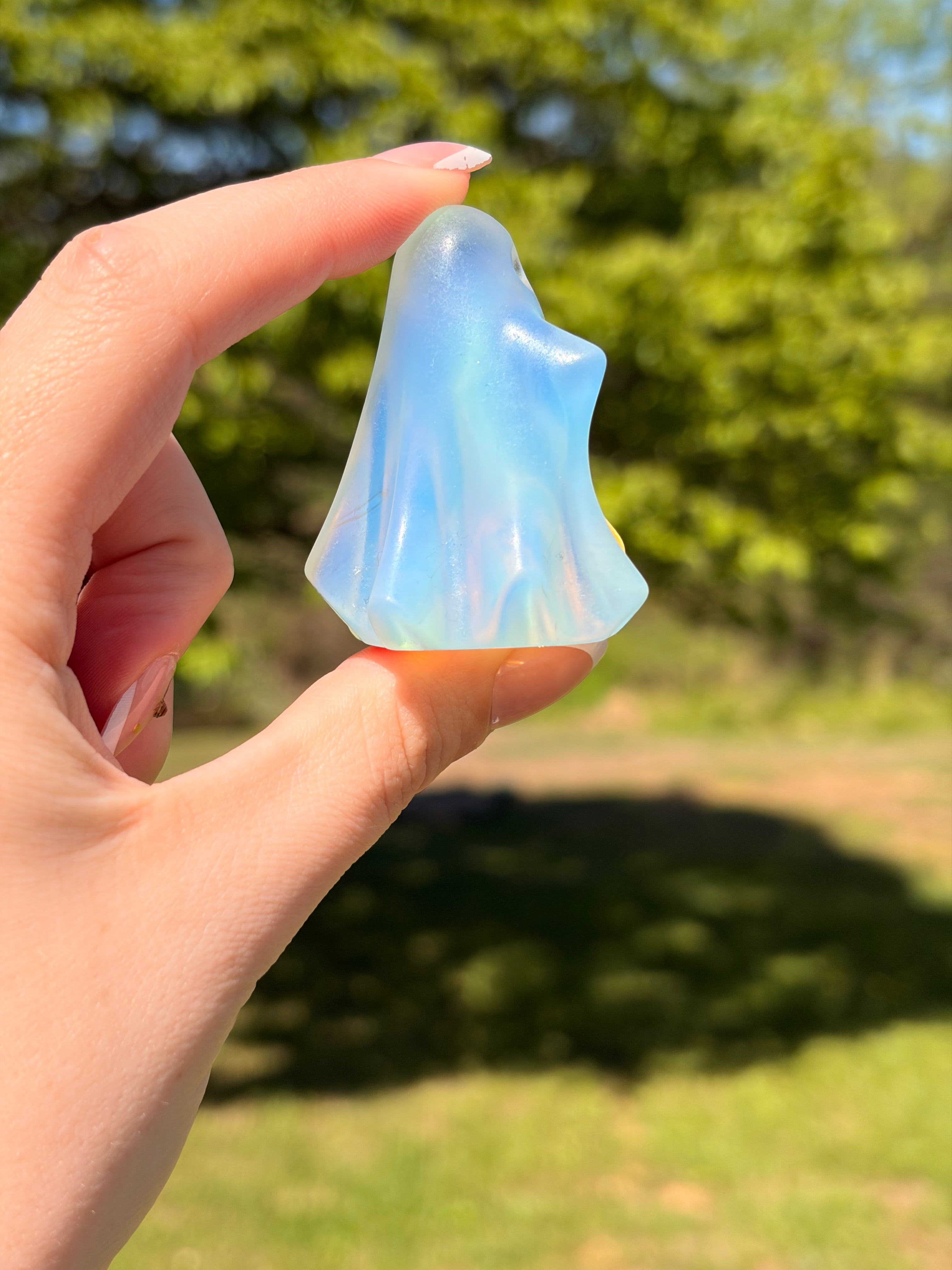 Opalite Ghost Carving | Man-Made