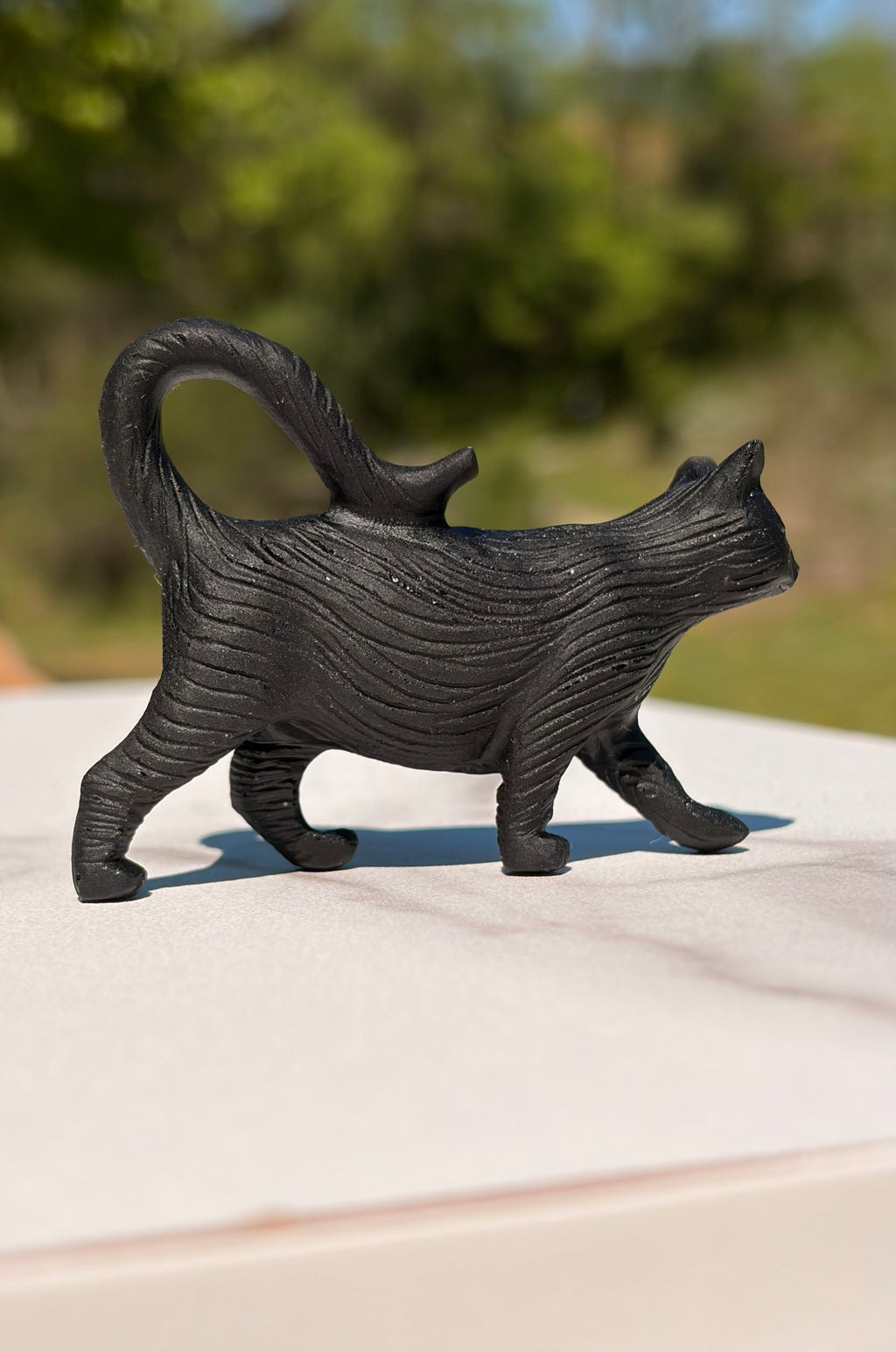 Black Obsidian Cat Carving