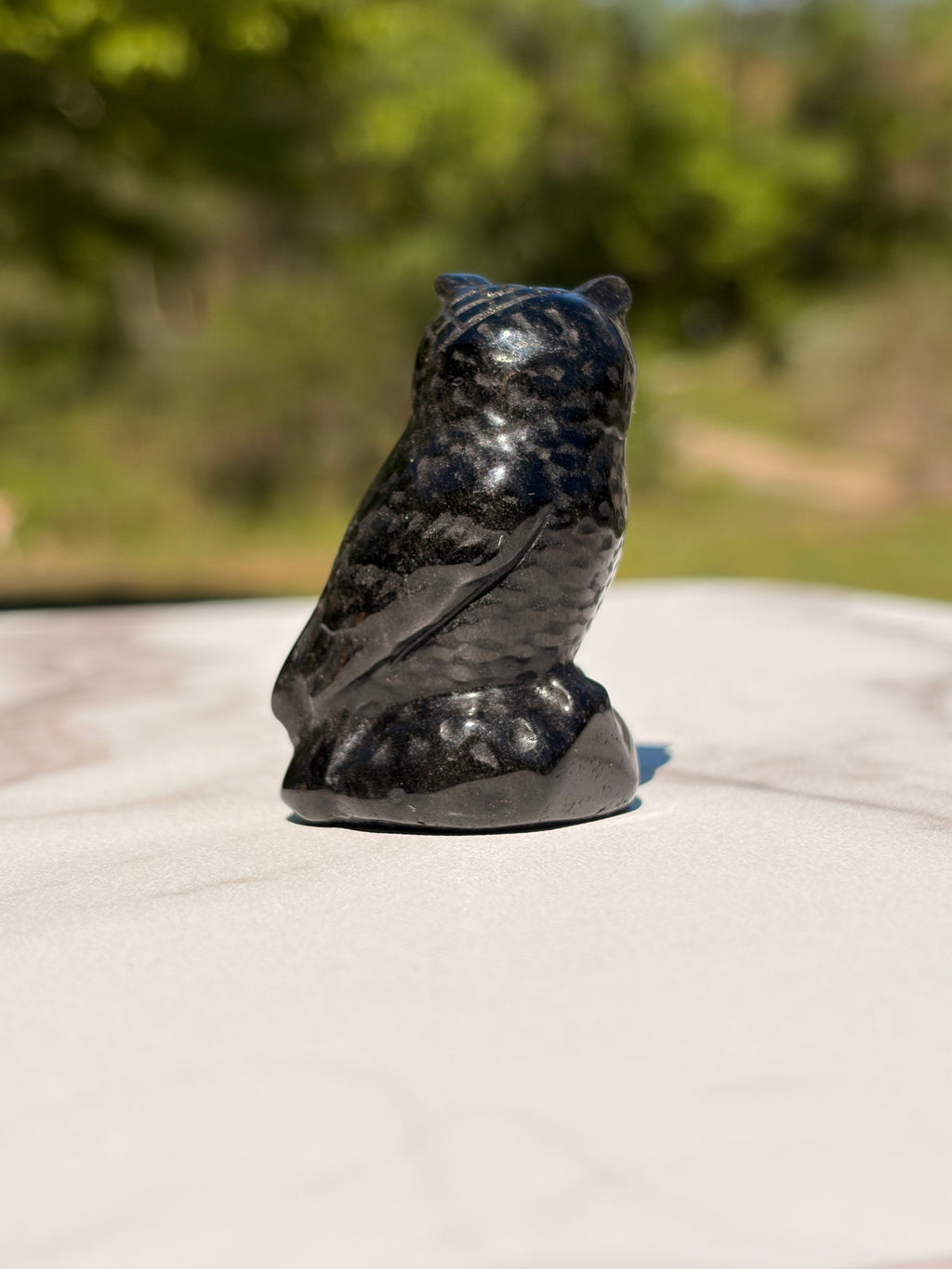 Black Obsidian Owl Carving