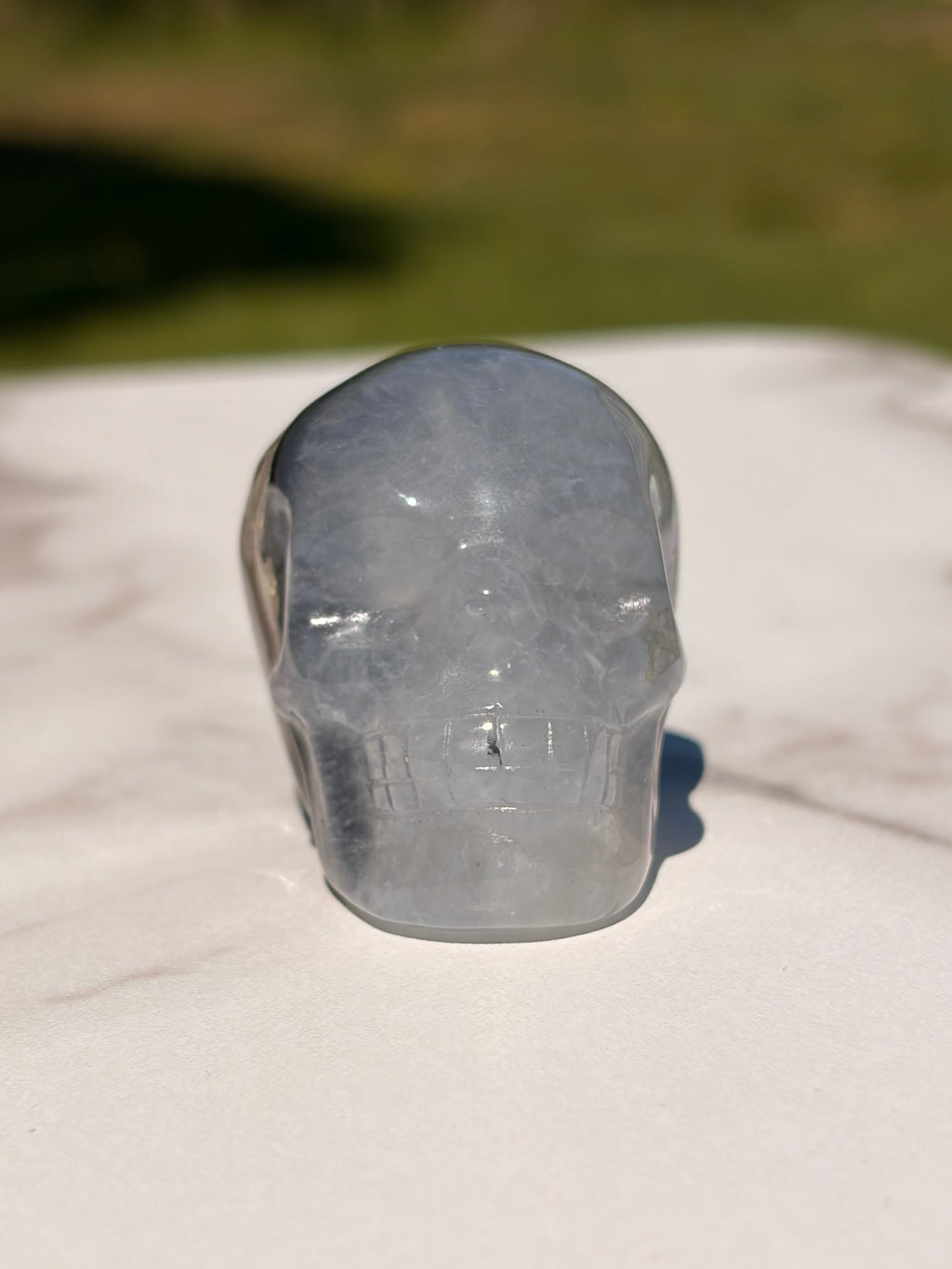 Volcano Agate Skull Carving