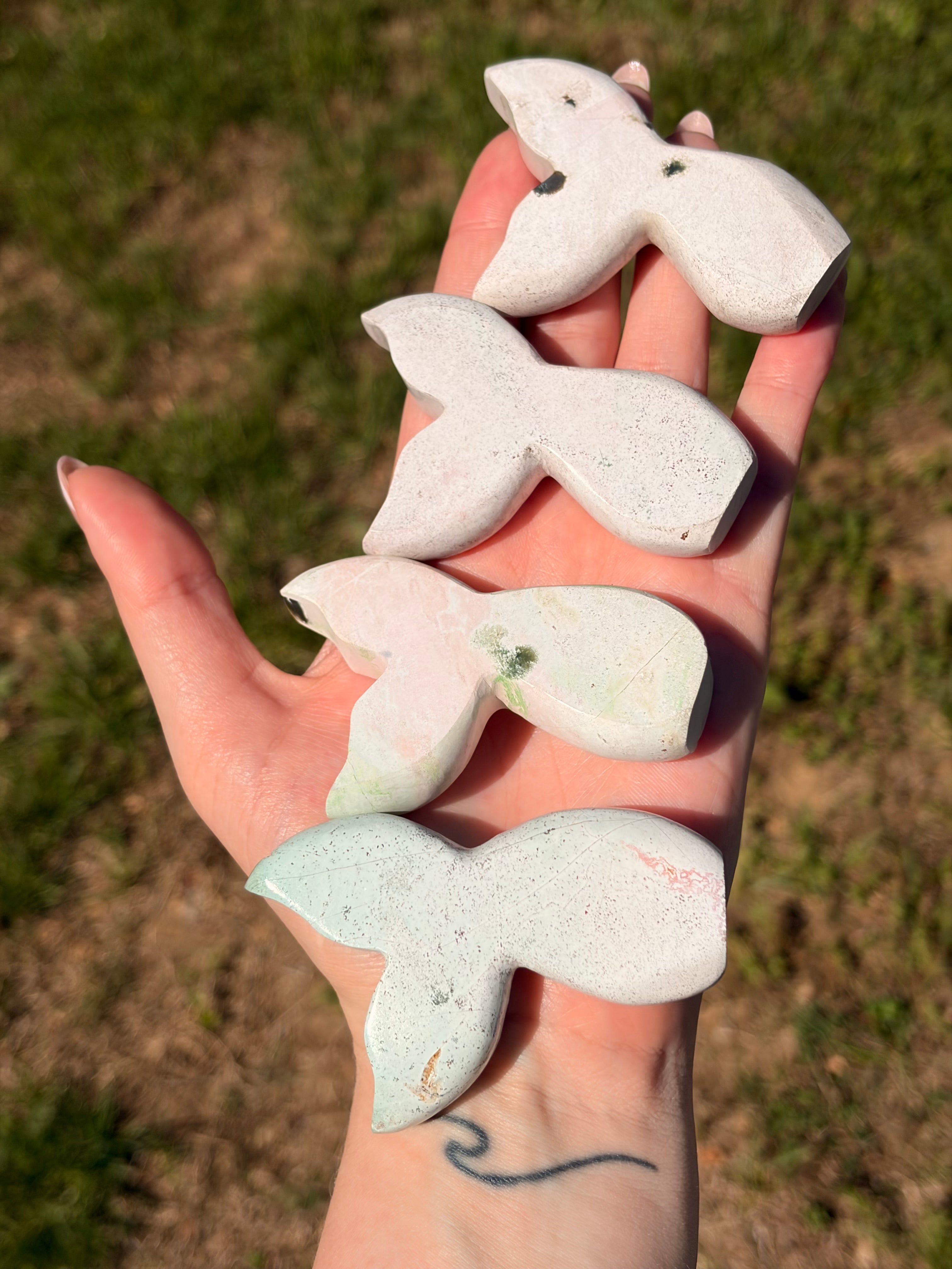 Unicorn Jasper Mermaid Tail Carving
