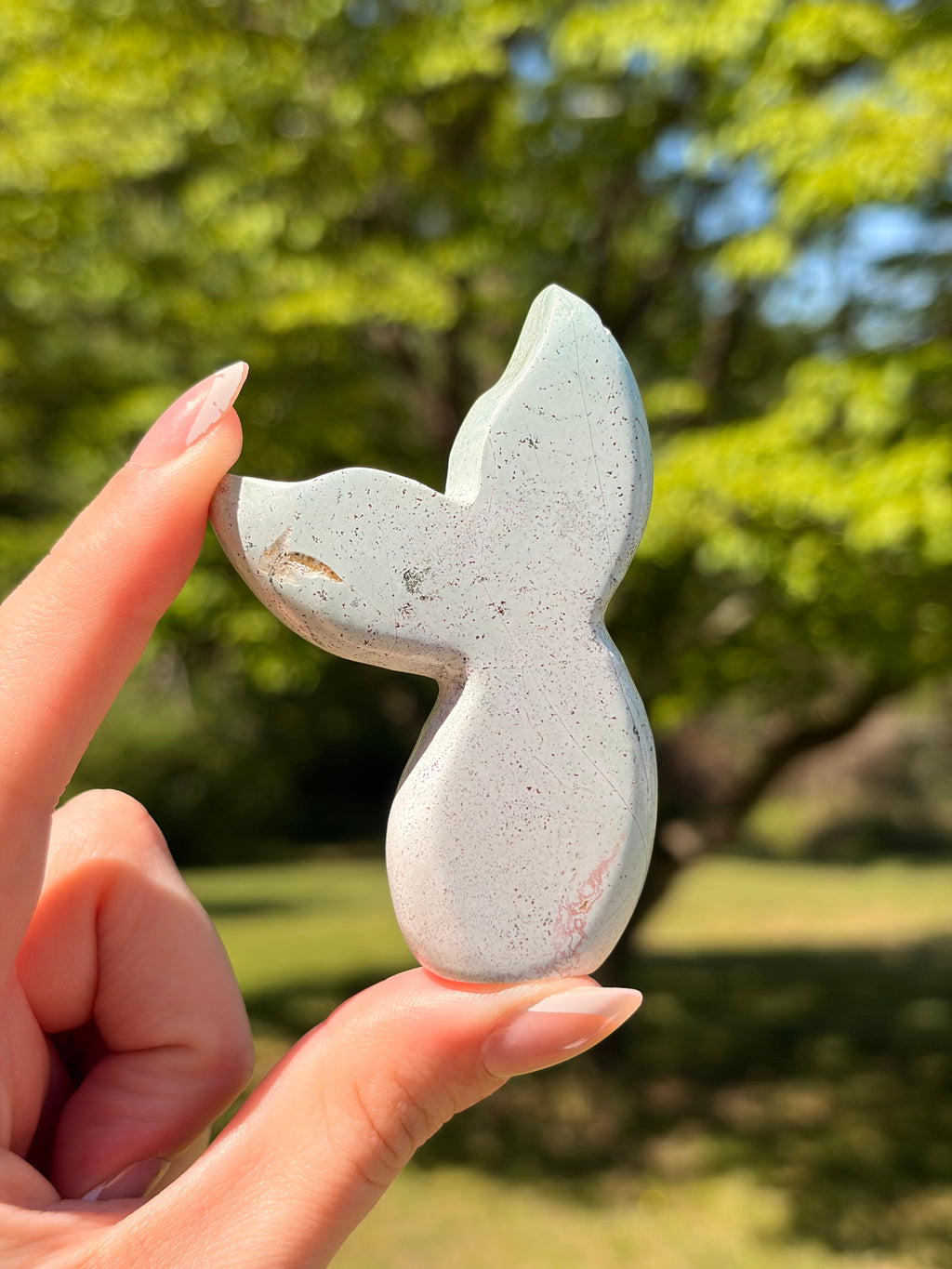Unicorn Jasper Mermaid Tail Carving