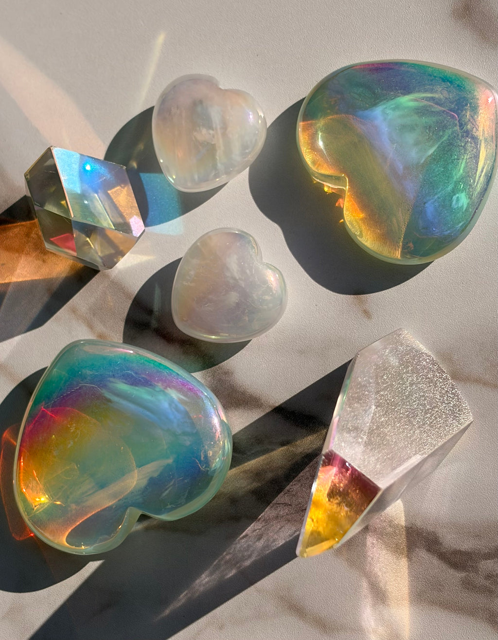 Aura Coated Clear Quartz Freeforms