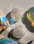 Aura Coated Mini Clear Quartz Heart Carving | Intuitively Chosen