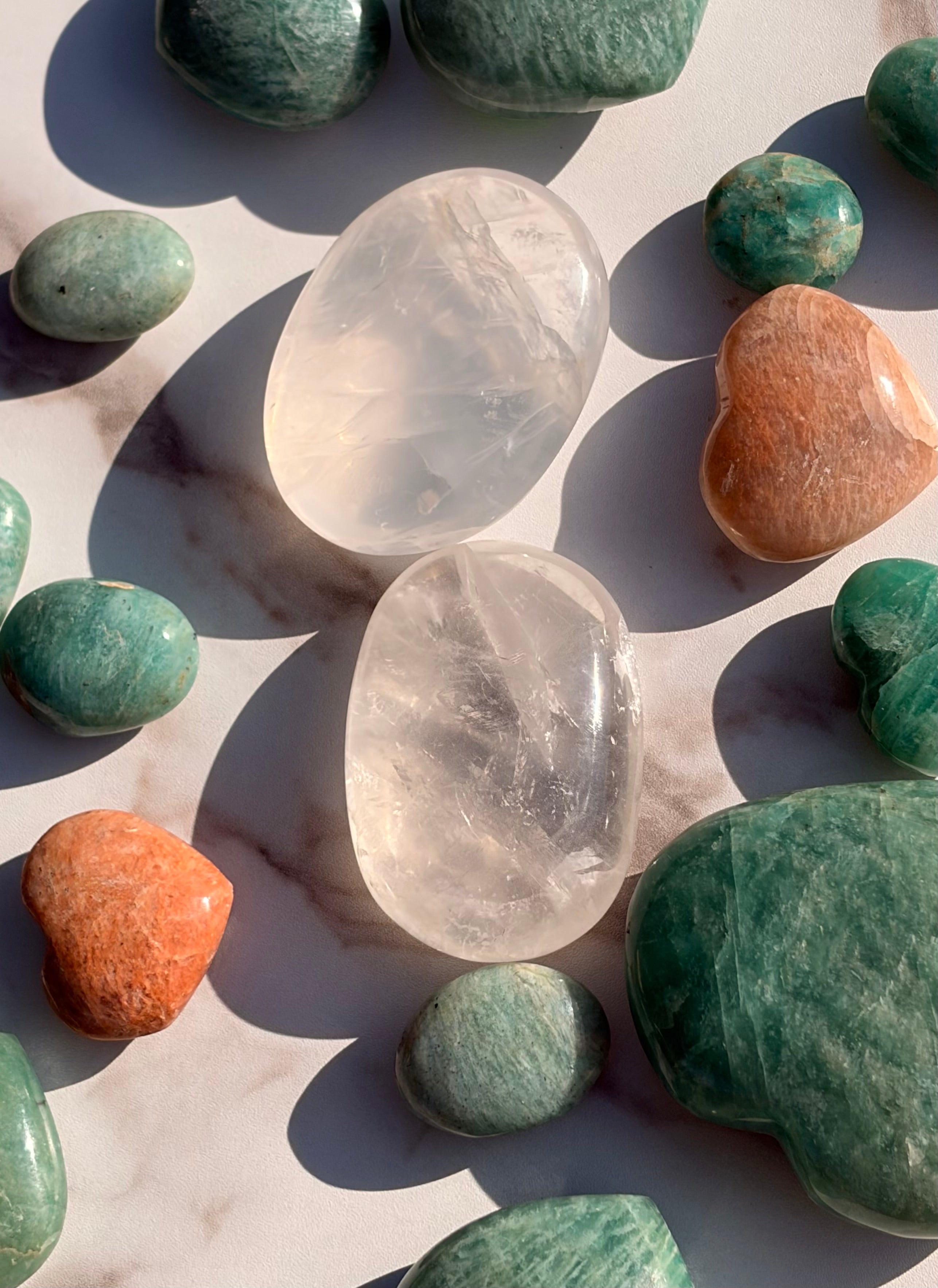 Clear Quartz Palm Stone