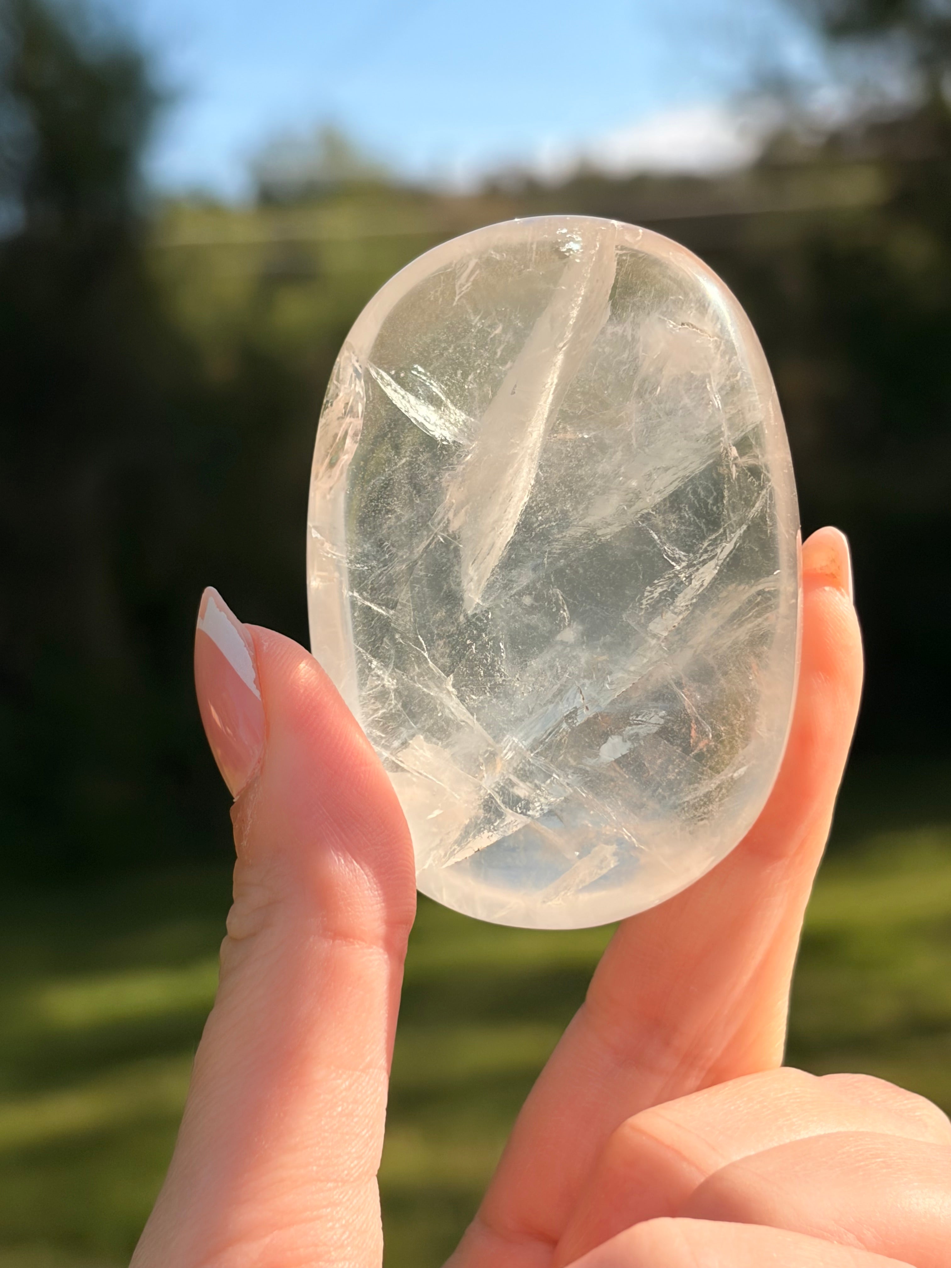 Clear Quartz Palm Stone