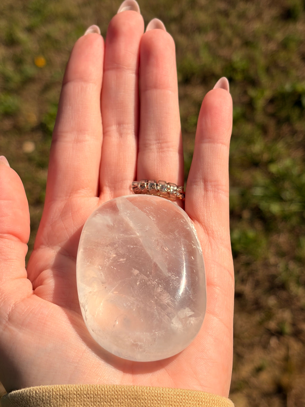 Clear Quartz Palm Stone