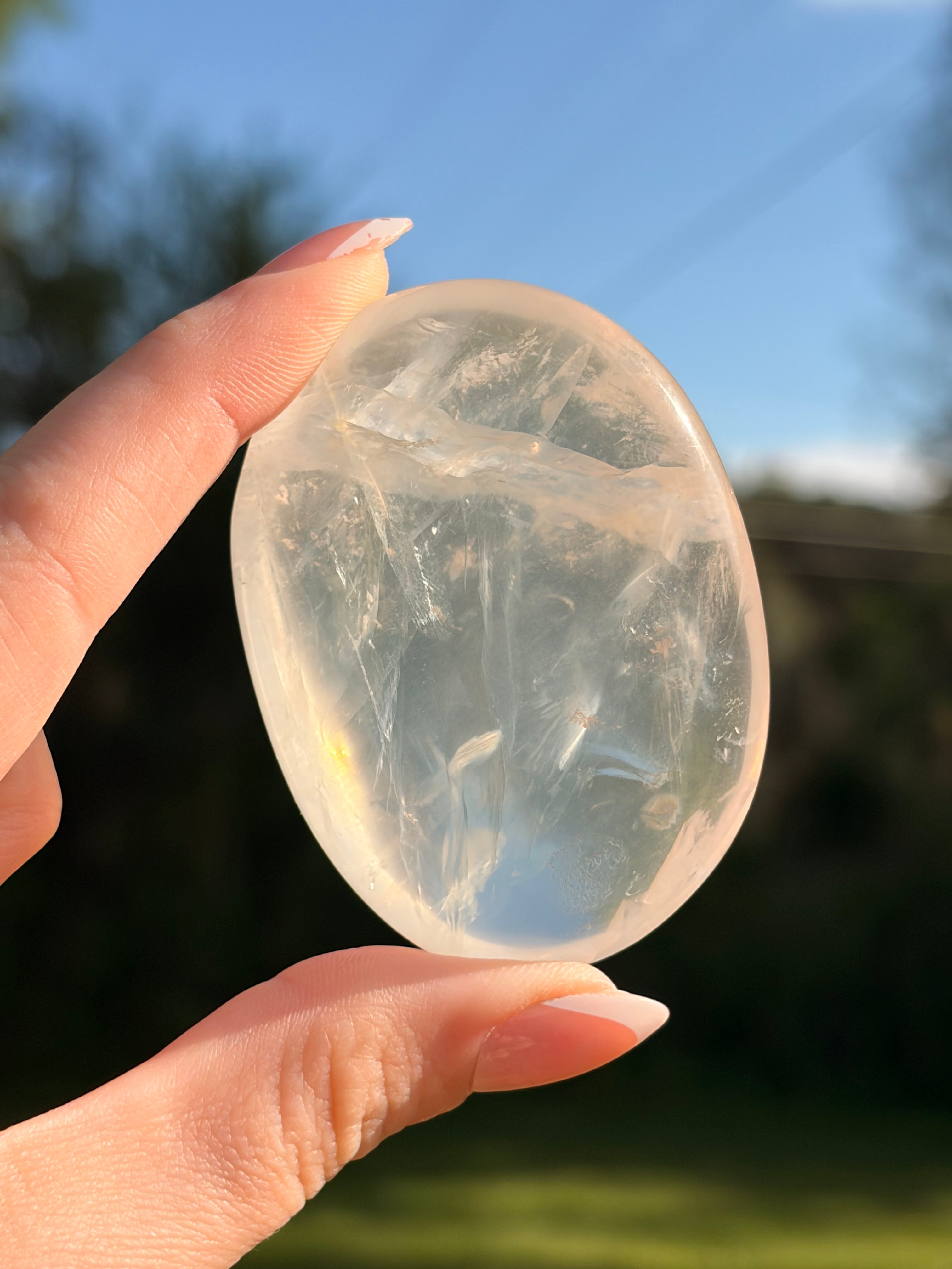 Clear Quartz Palm Stone