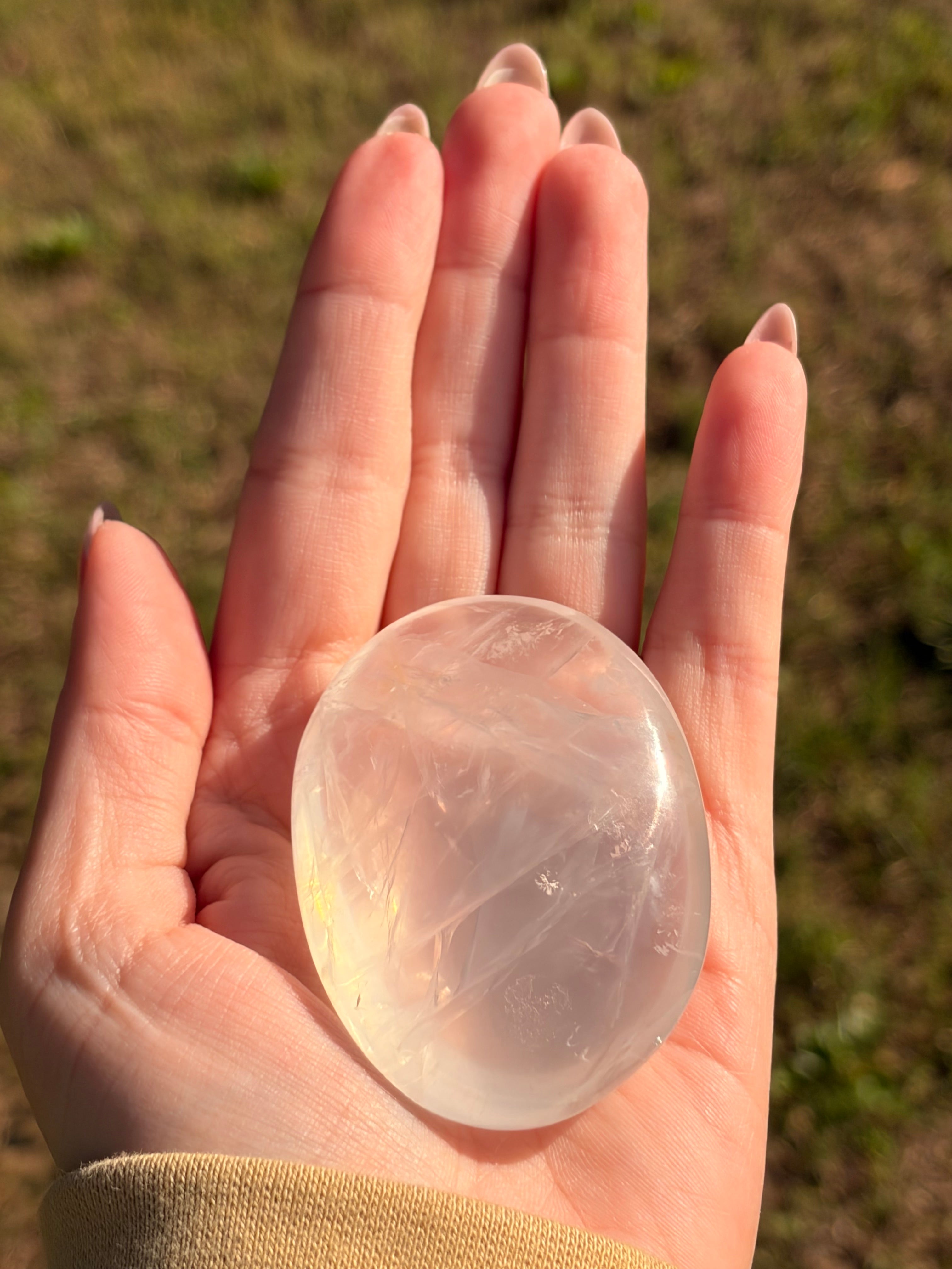 Clear Quartz Palm Stone