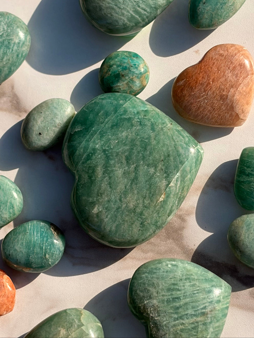 Amazonite Heart Carving