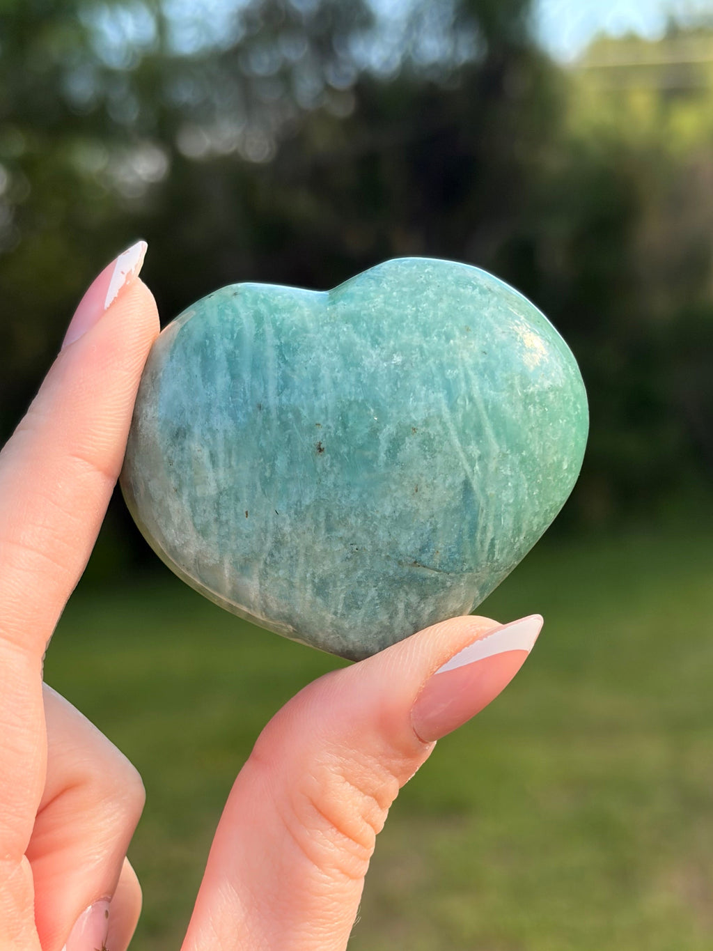 Amazonite Heart Carving