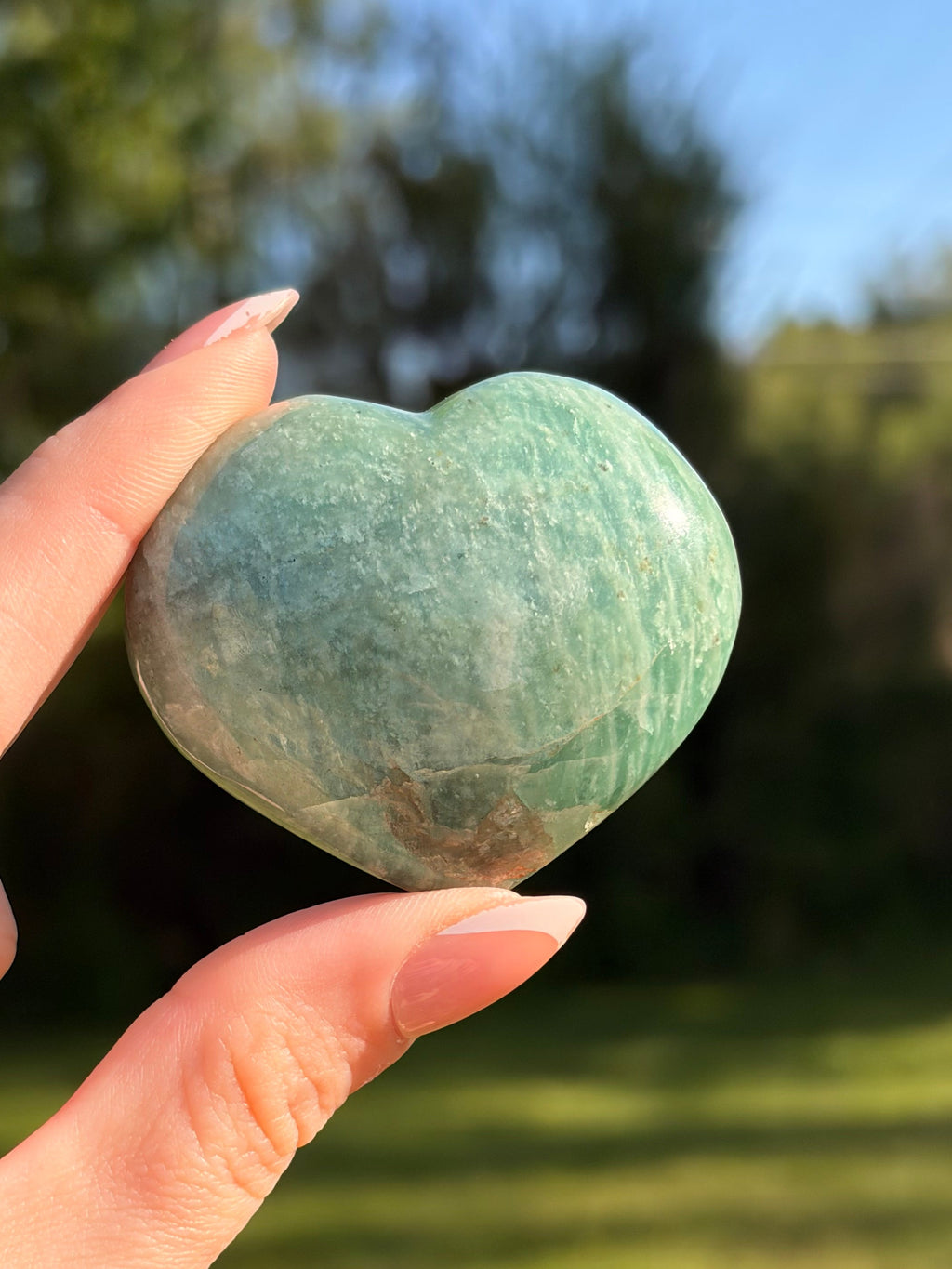 Amazonite Heart Carving