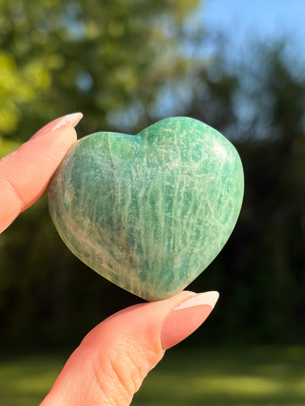 Amazonite Heart Carving