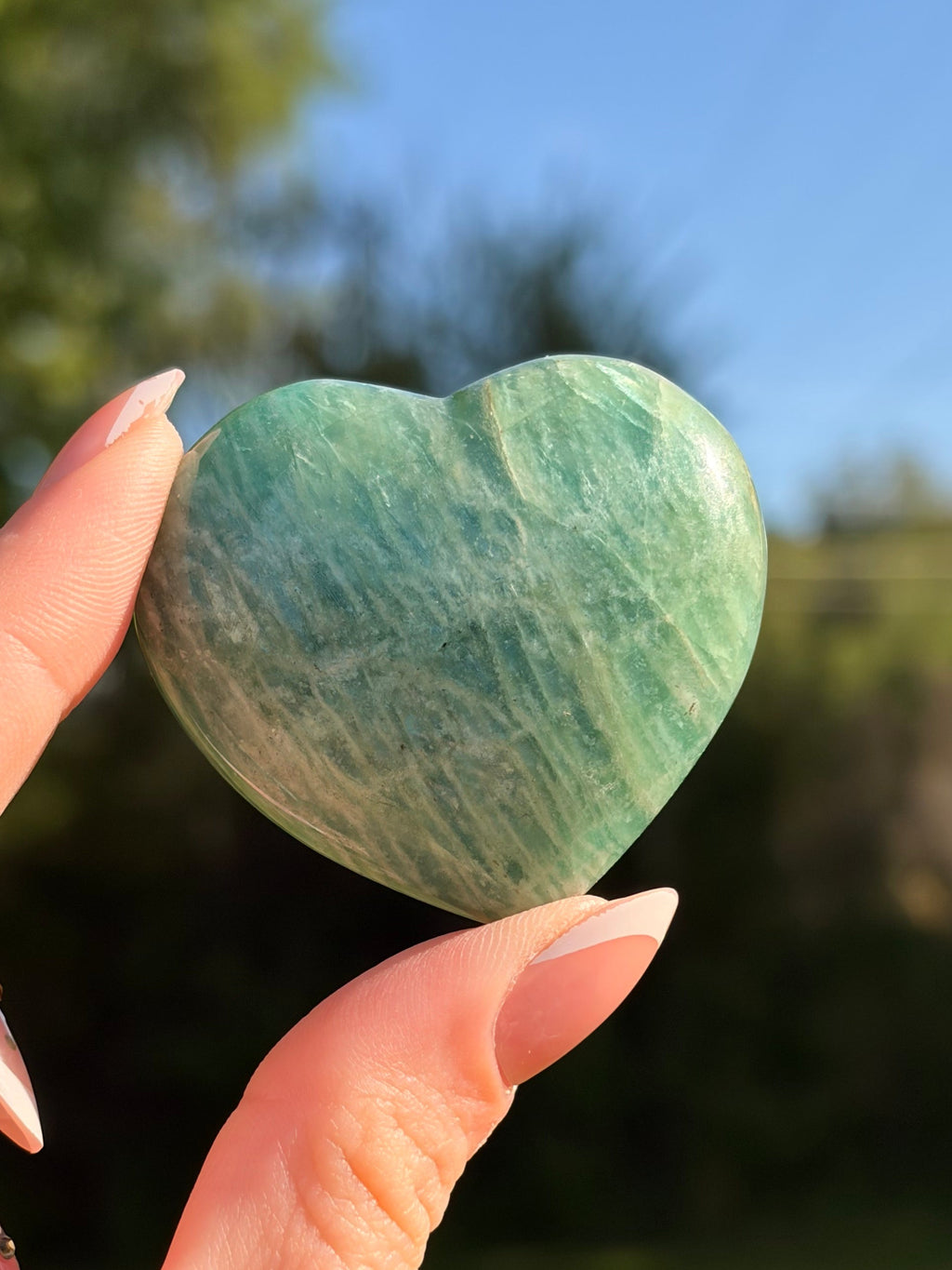 Amazonite Heart Carving