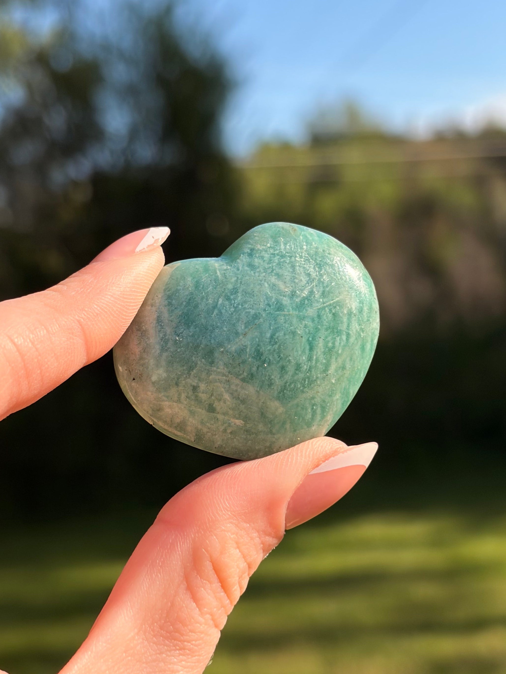 Amazonite Heart Carving