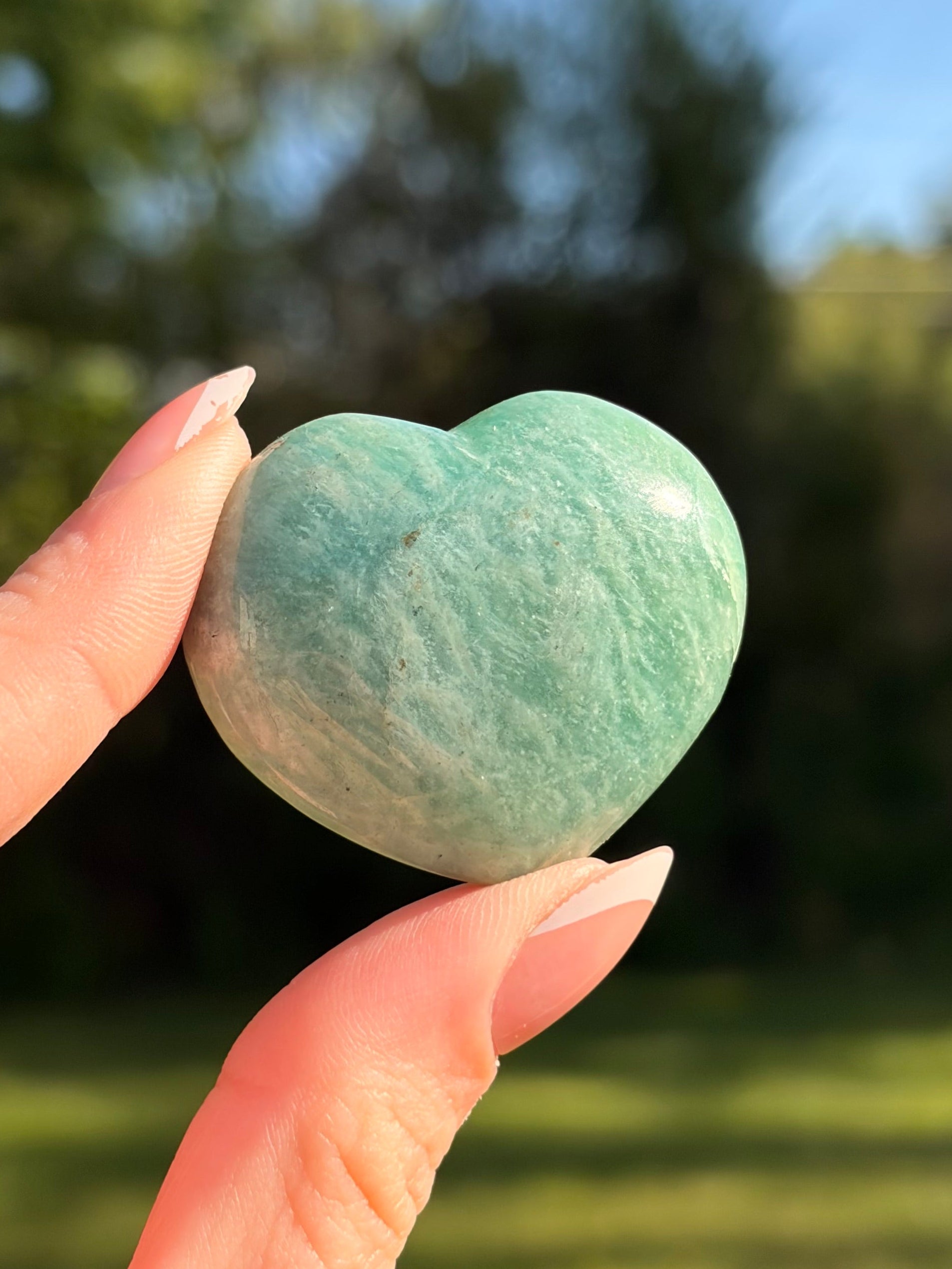 Amazonite Heart Carving