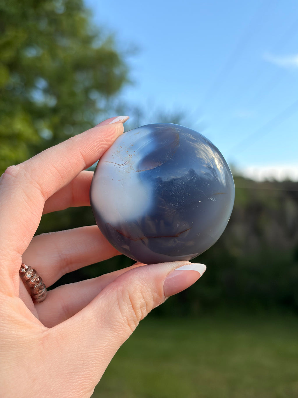 Orca Agate Palm Stones