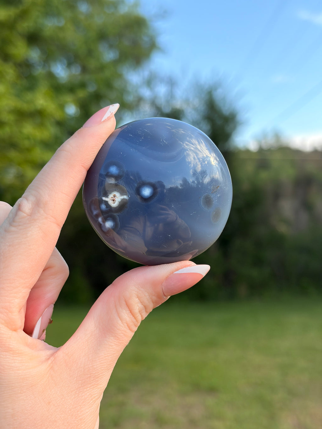Orca Agate Palm Stones