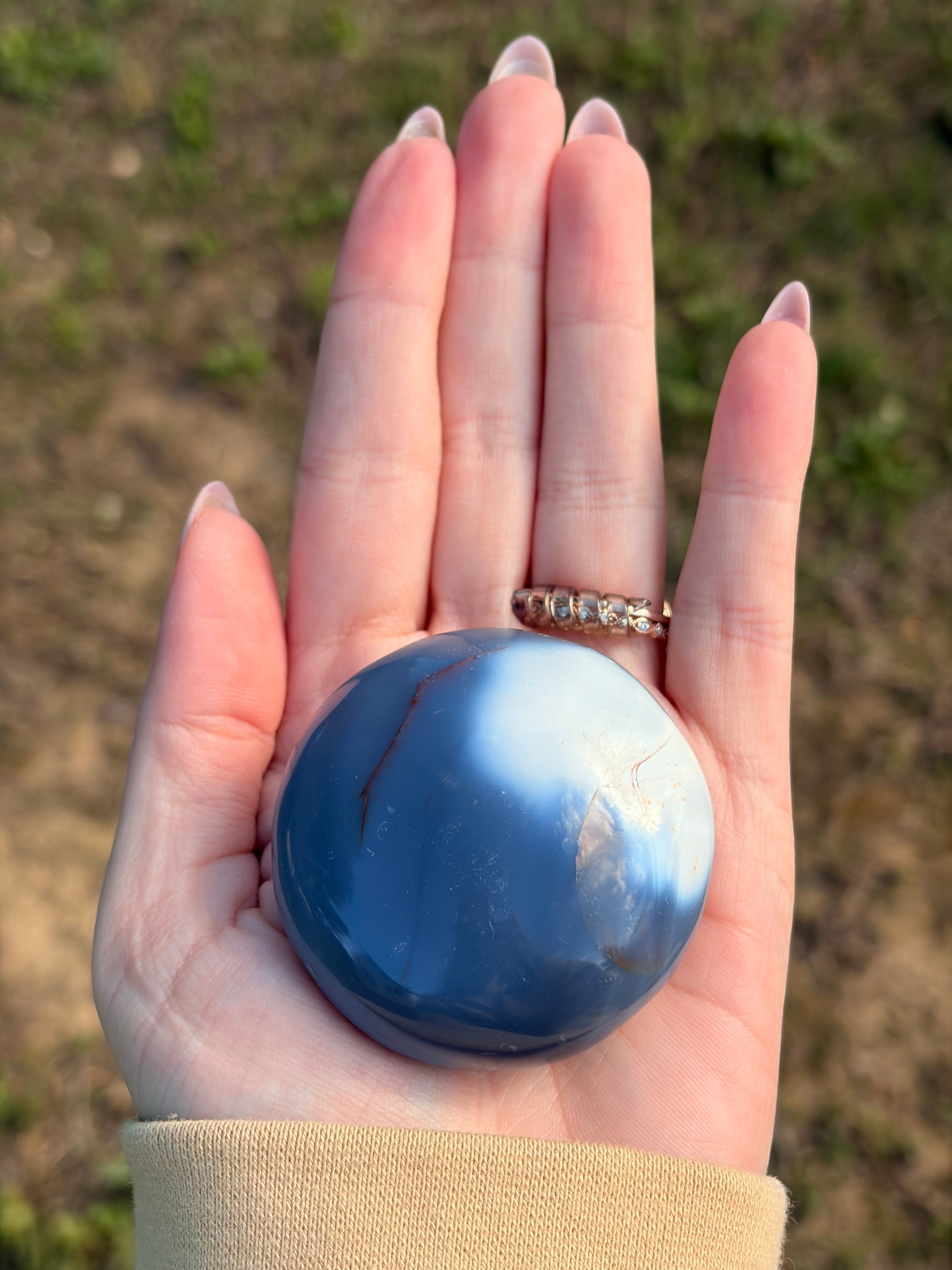 Orca Agate Palm Stones