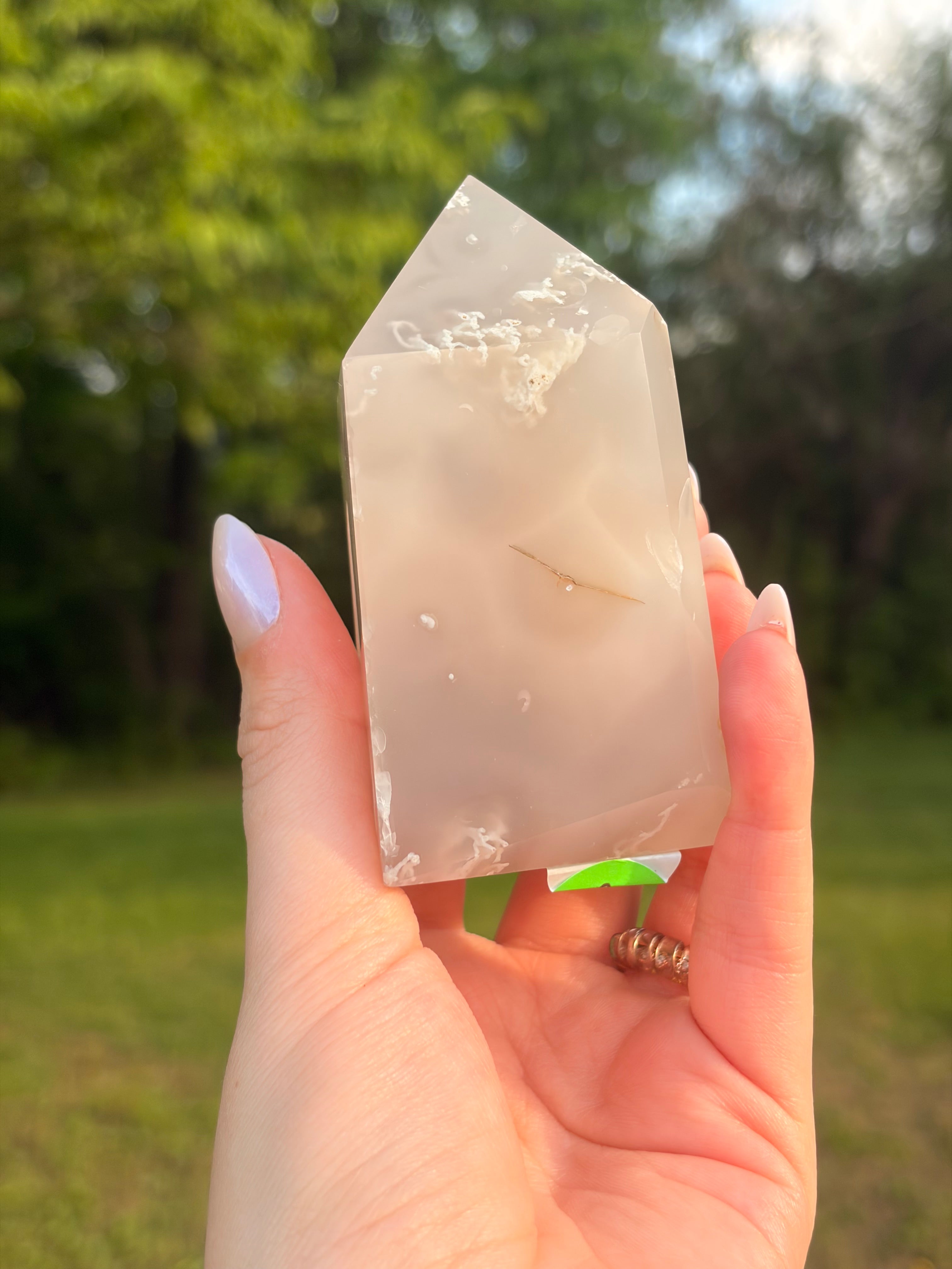 Natural Druzy Agate Towers