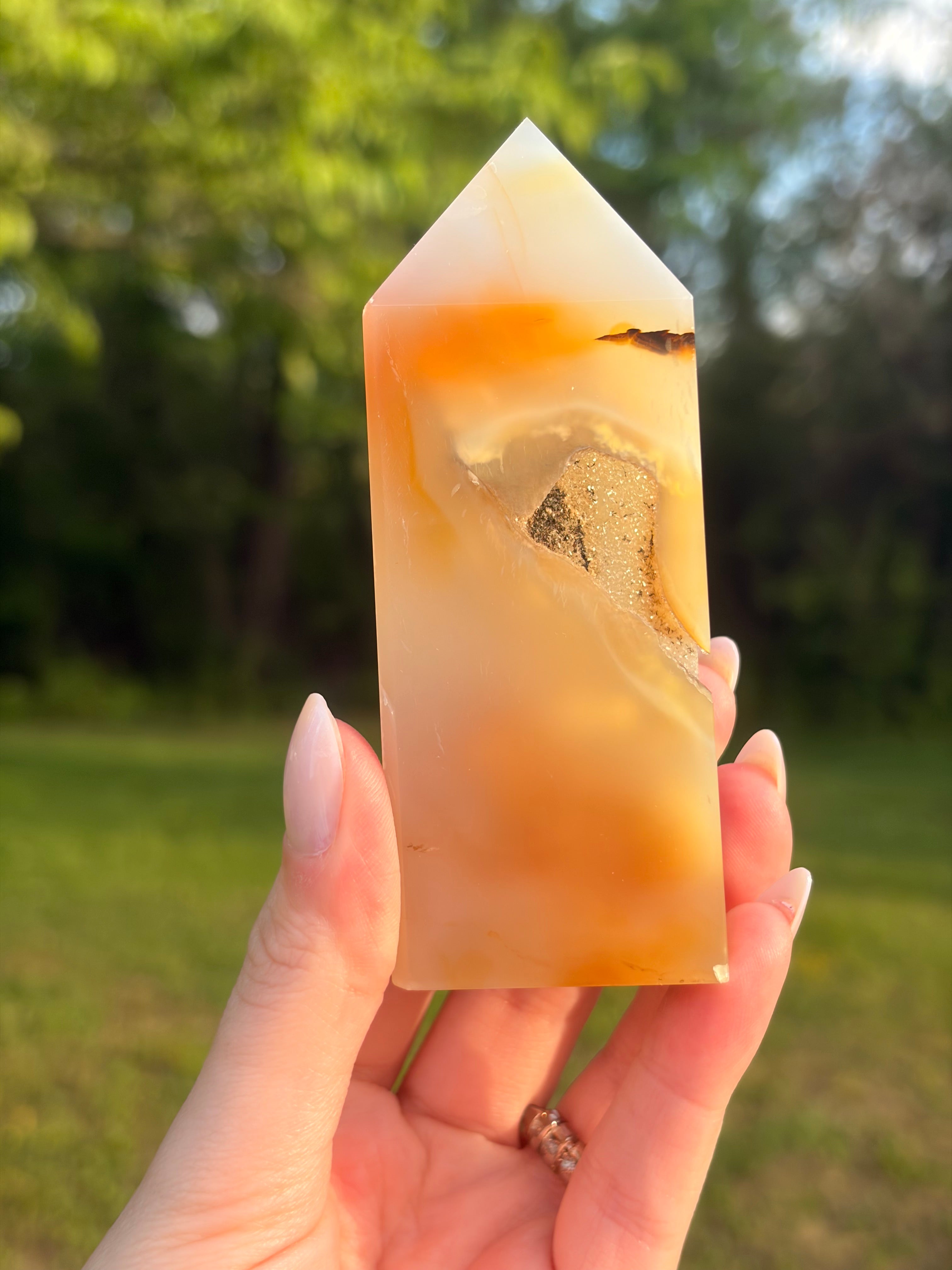Natural Druzy Agate Towers
