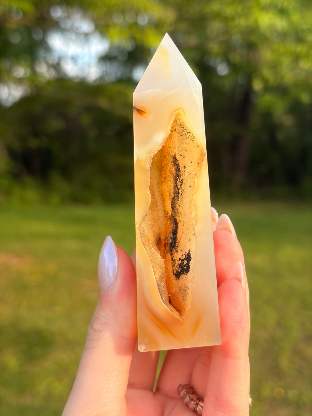 Natural Druzy Agate Towers