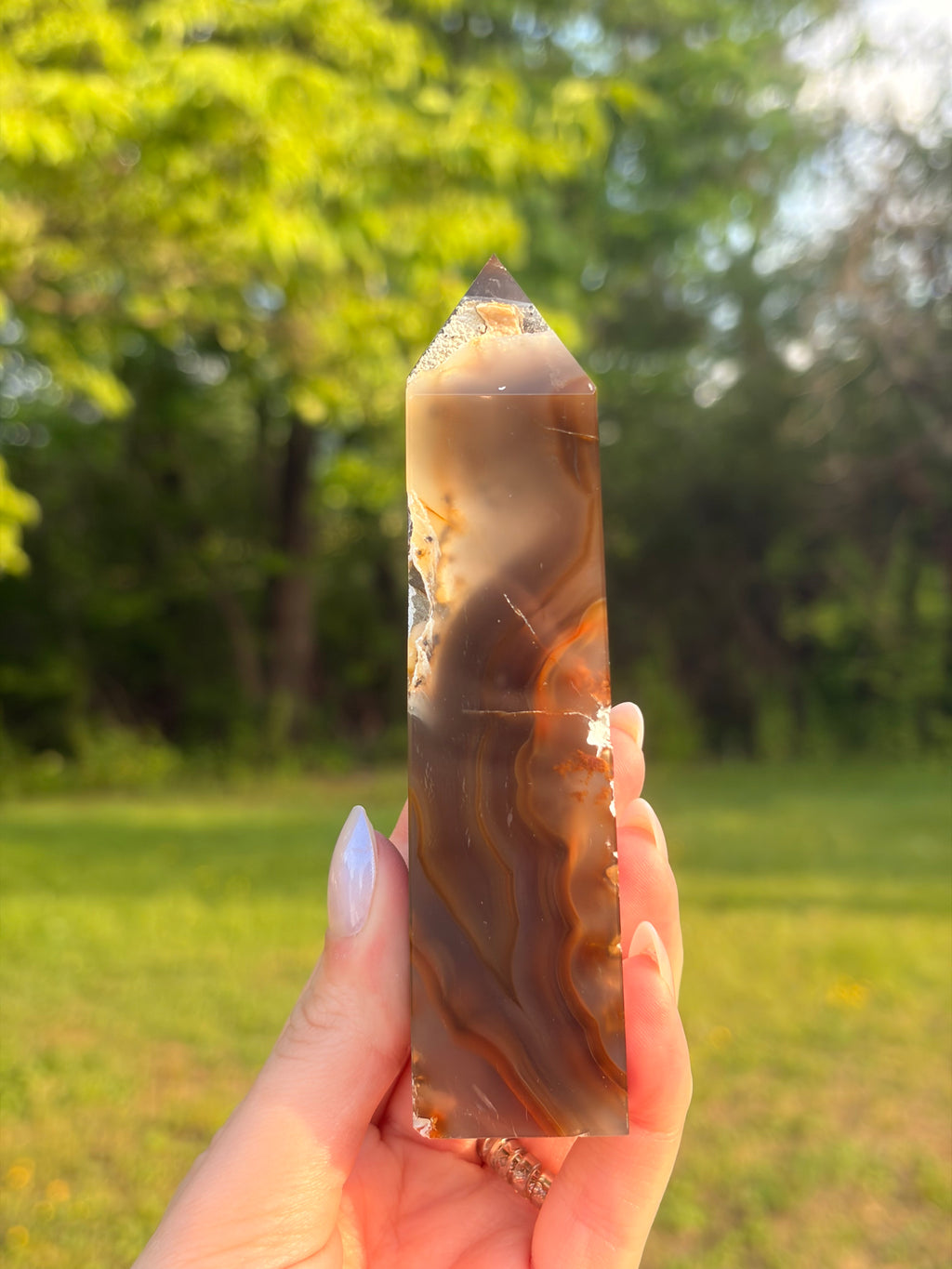 Natural Druzy Agate Towers
