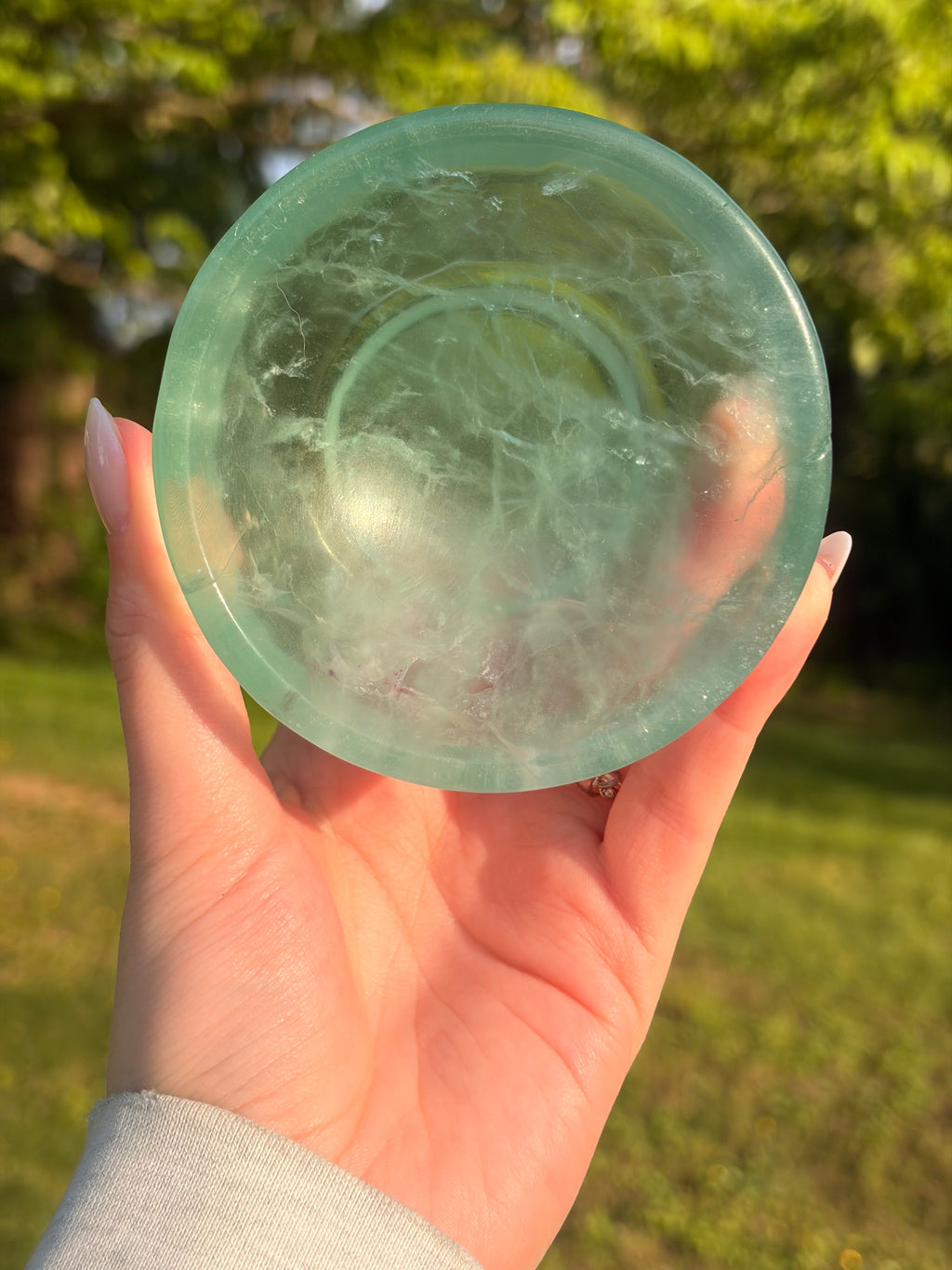 Polished Green Fluorite Trinket Bowl