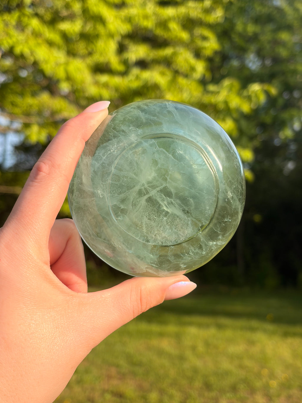 Polished Green Fluorite Trinket Bowl
