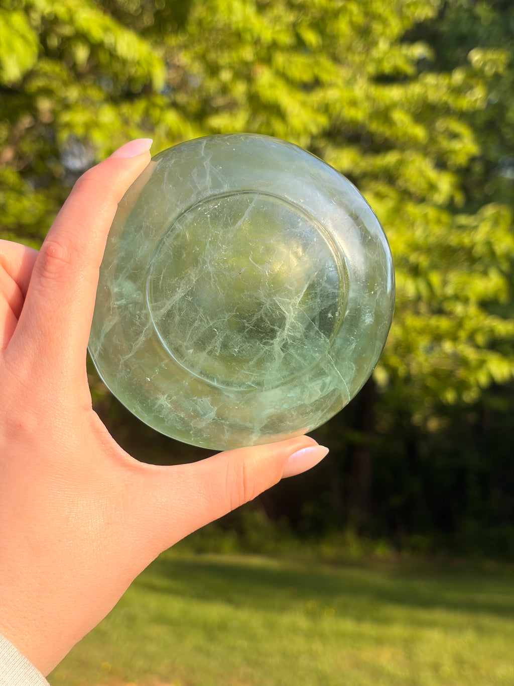 Polished Green Fluorite Trinket Bowl