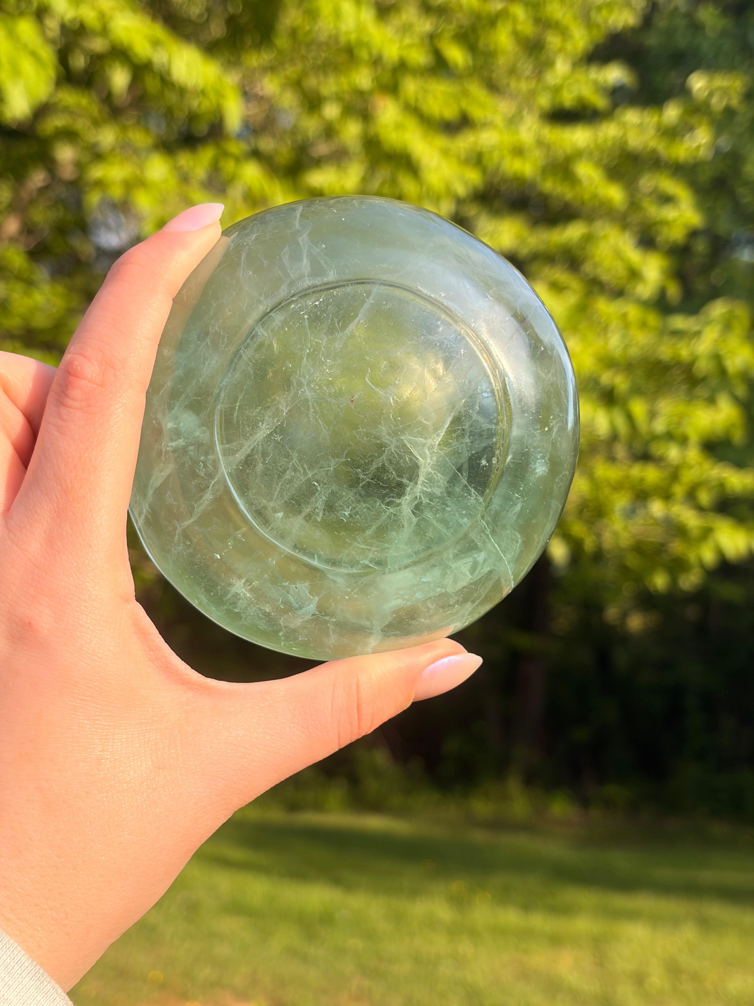 Polished Green Fluorite Trinket Bowl