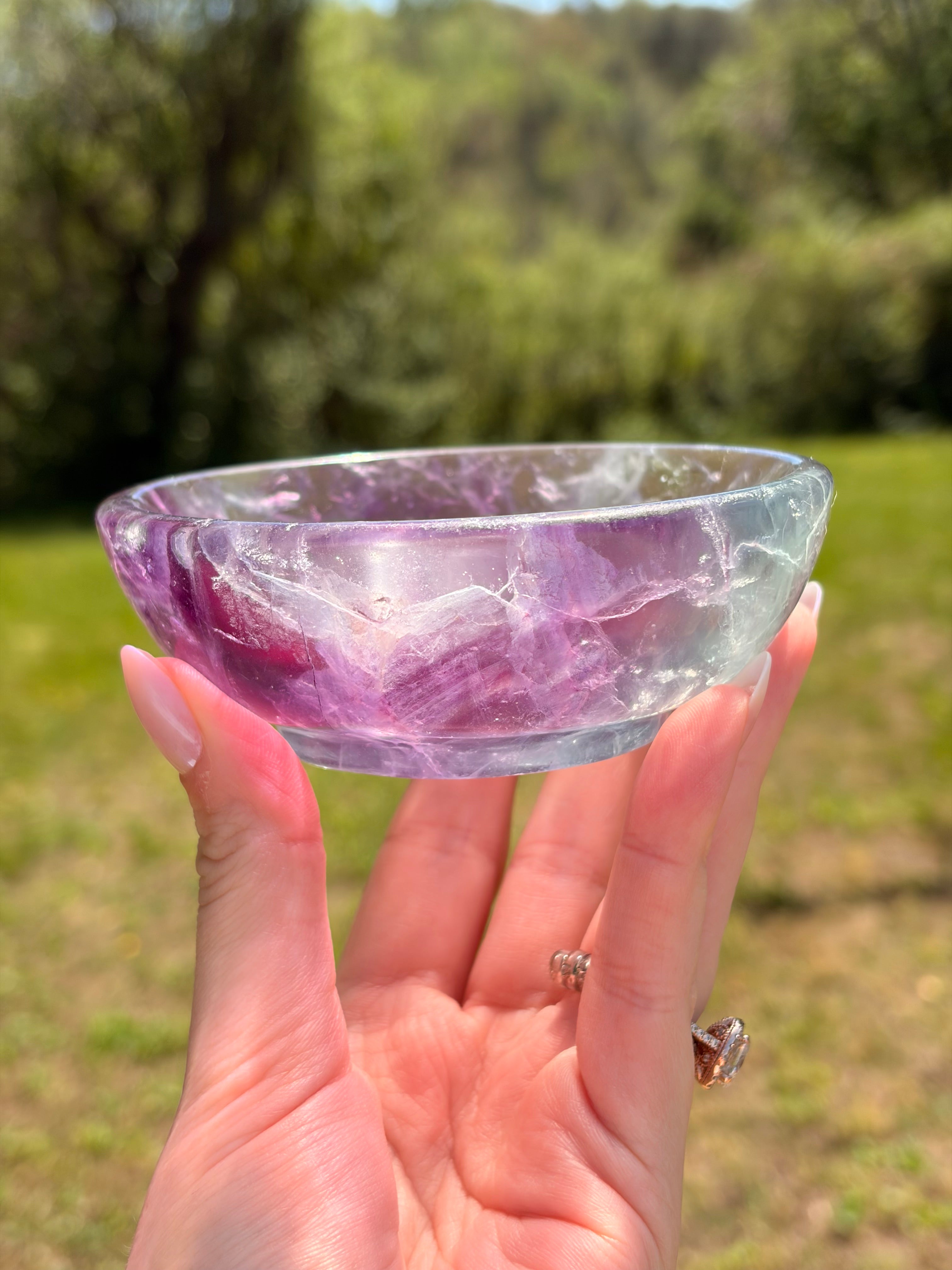 Polished Fluorite Trinket Bowl (Green & Purple)