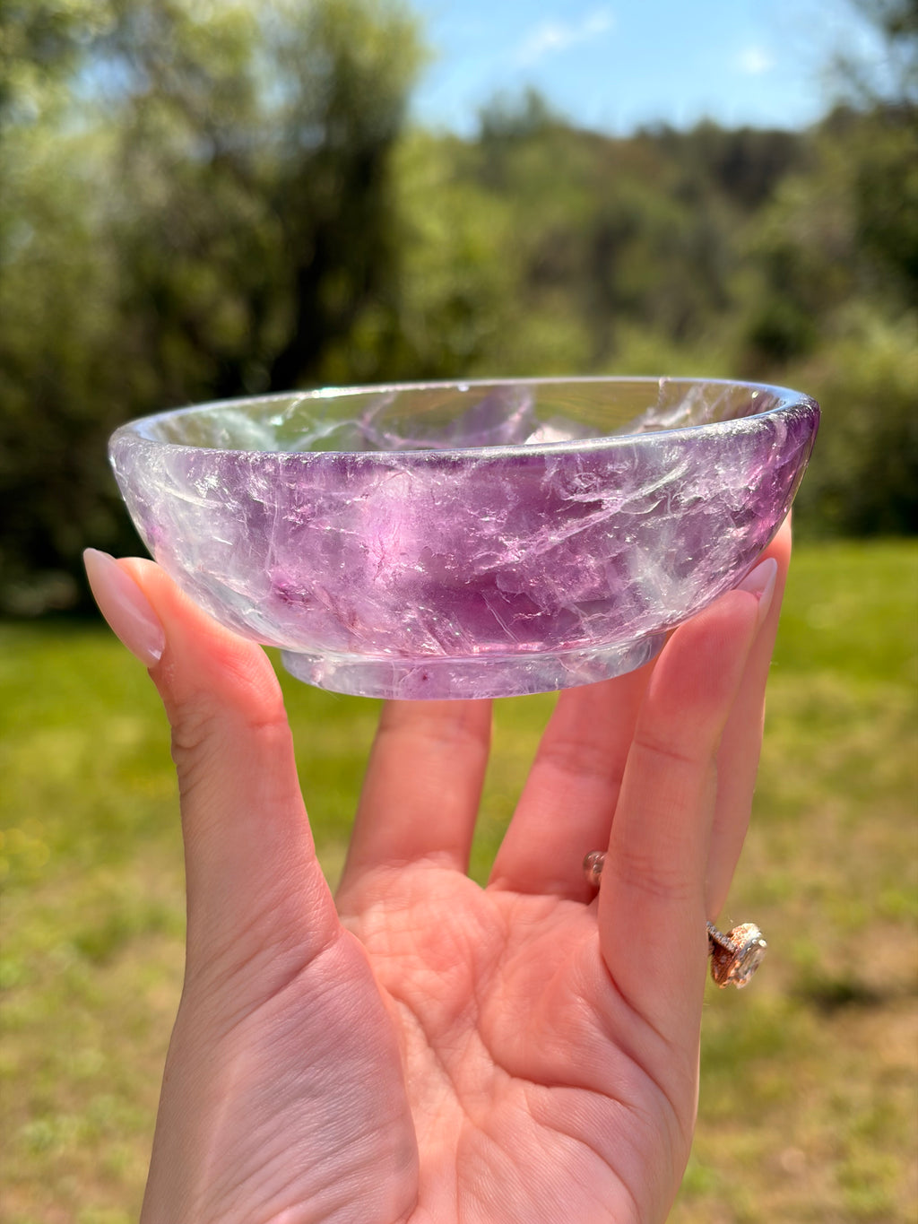 Polished Fluorite Trinket Bowl (Green & Purple)