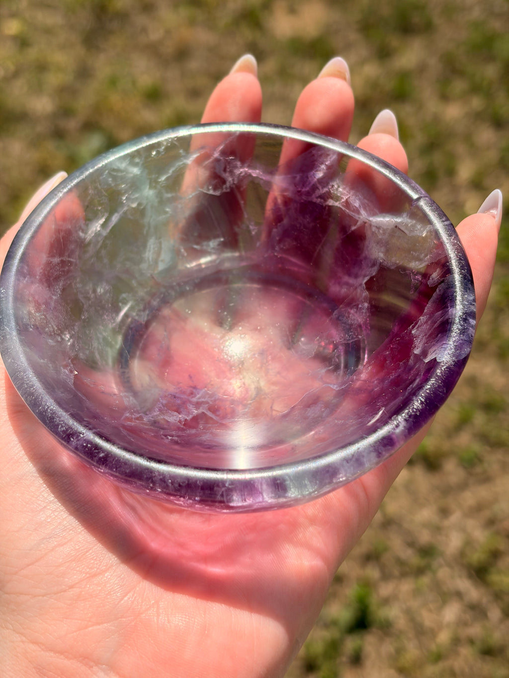 Polished Fluorite Trinket Bowl (Green & Purple)