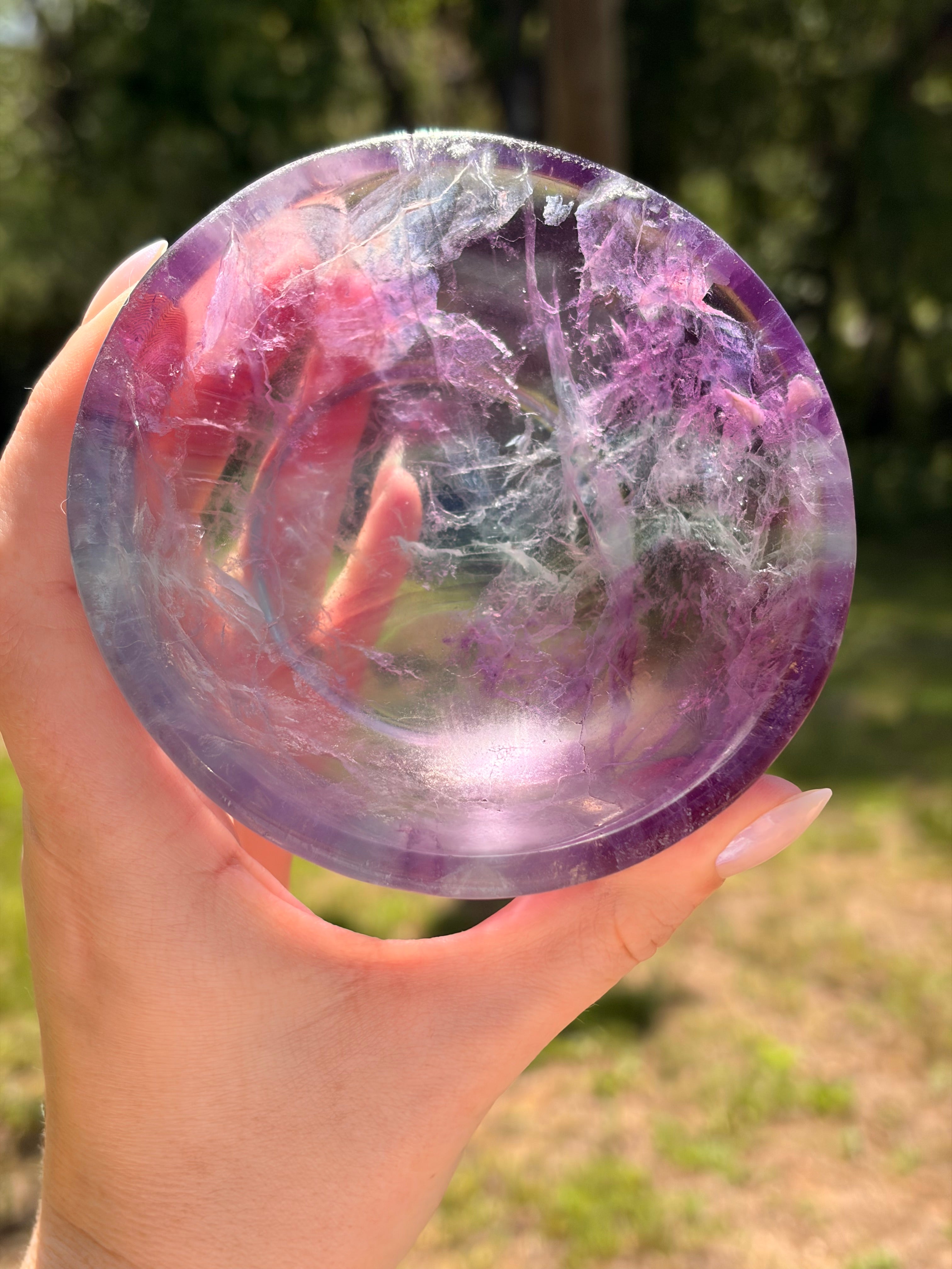 Polished Fluorite Trinket Bowl (Green & Purple)