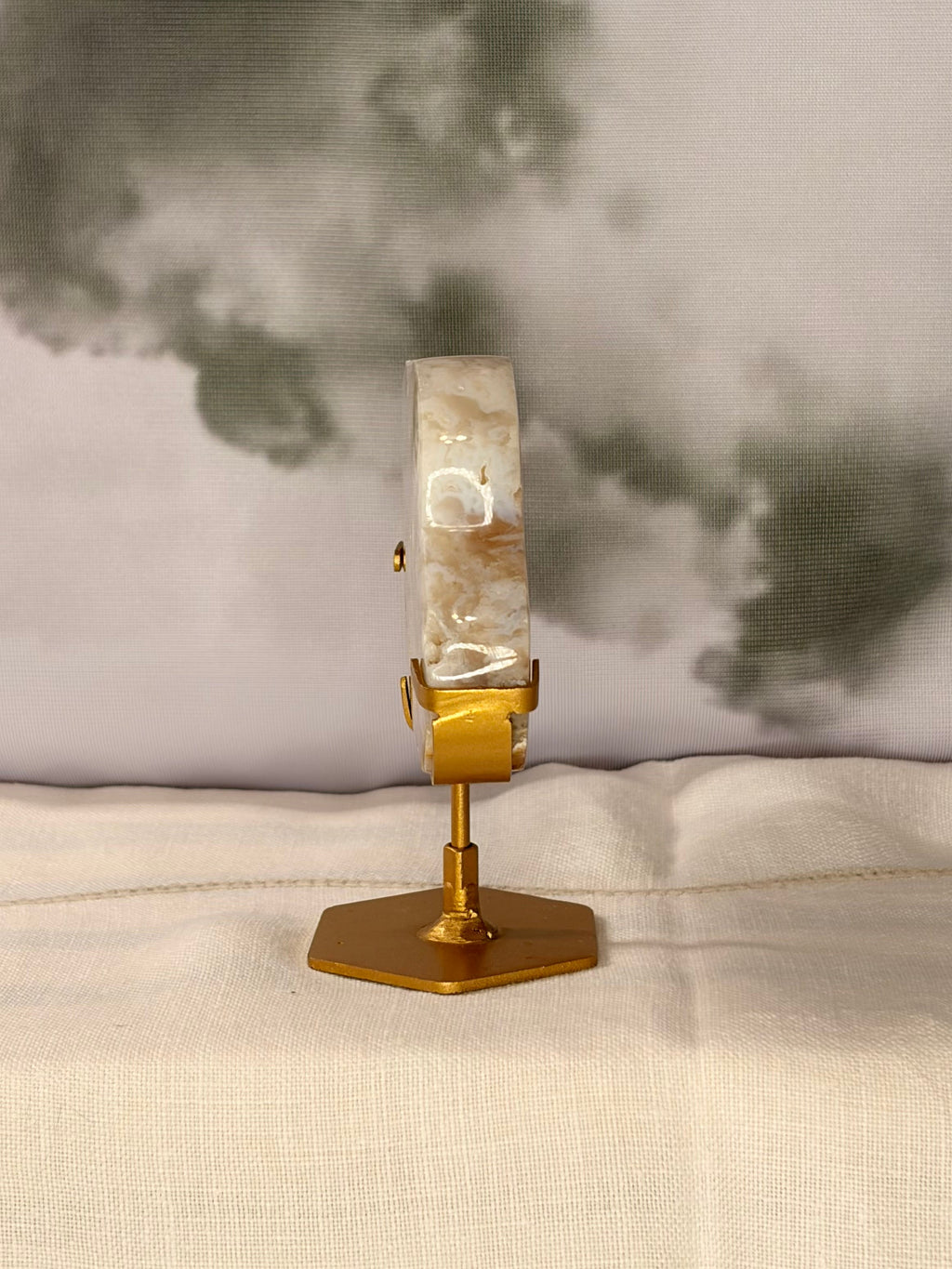 Pink Plume Agate Cloud on Stand