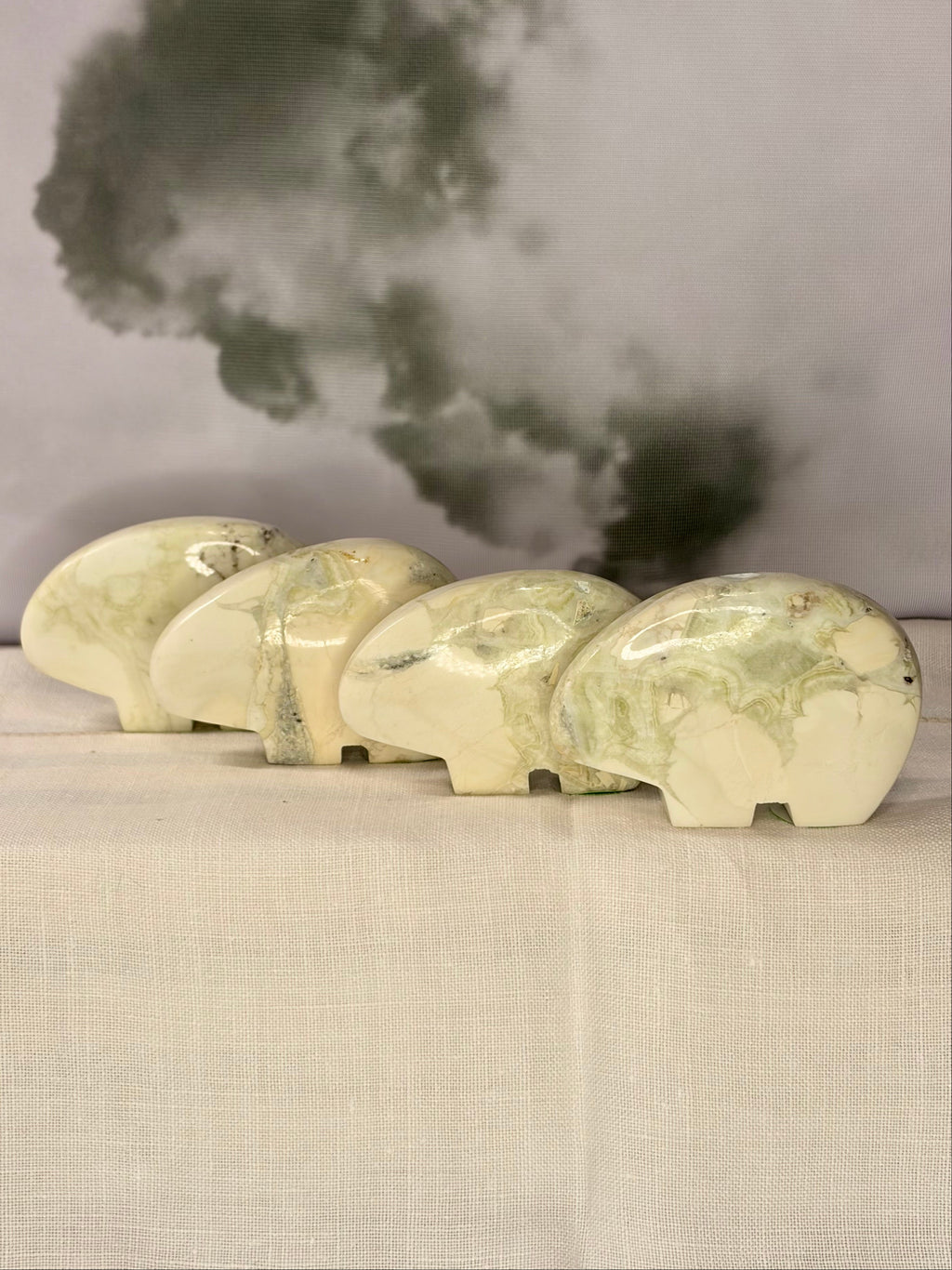 Green Maligano Jasper Bear Carving - Option A