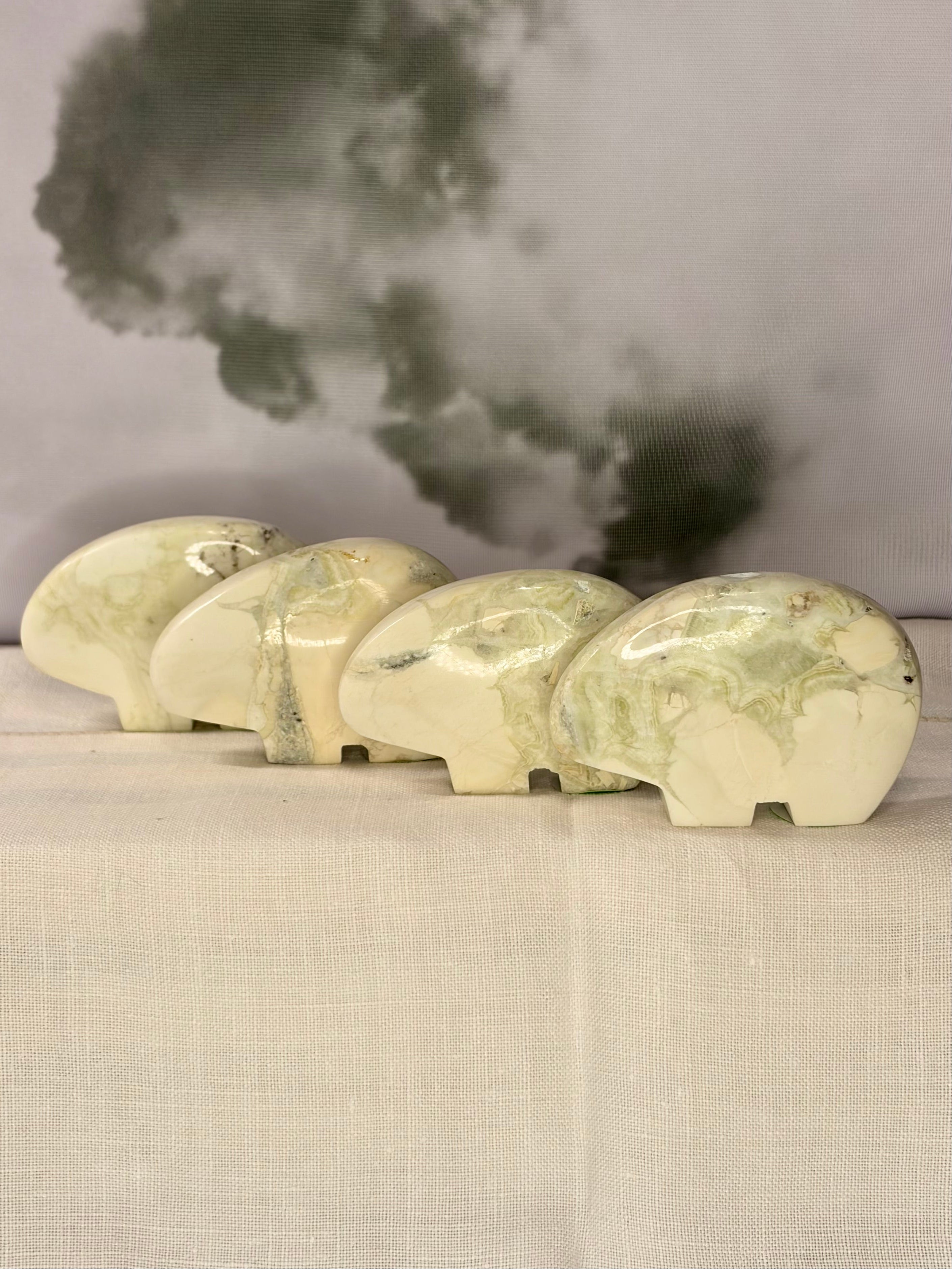 Green Maligano Jasper Bear Carving - Option A