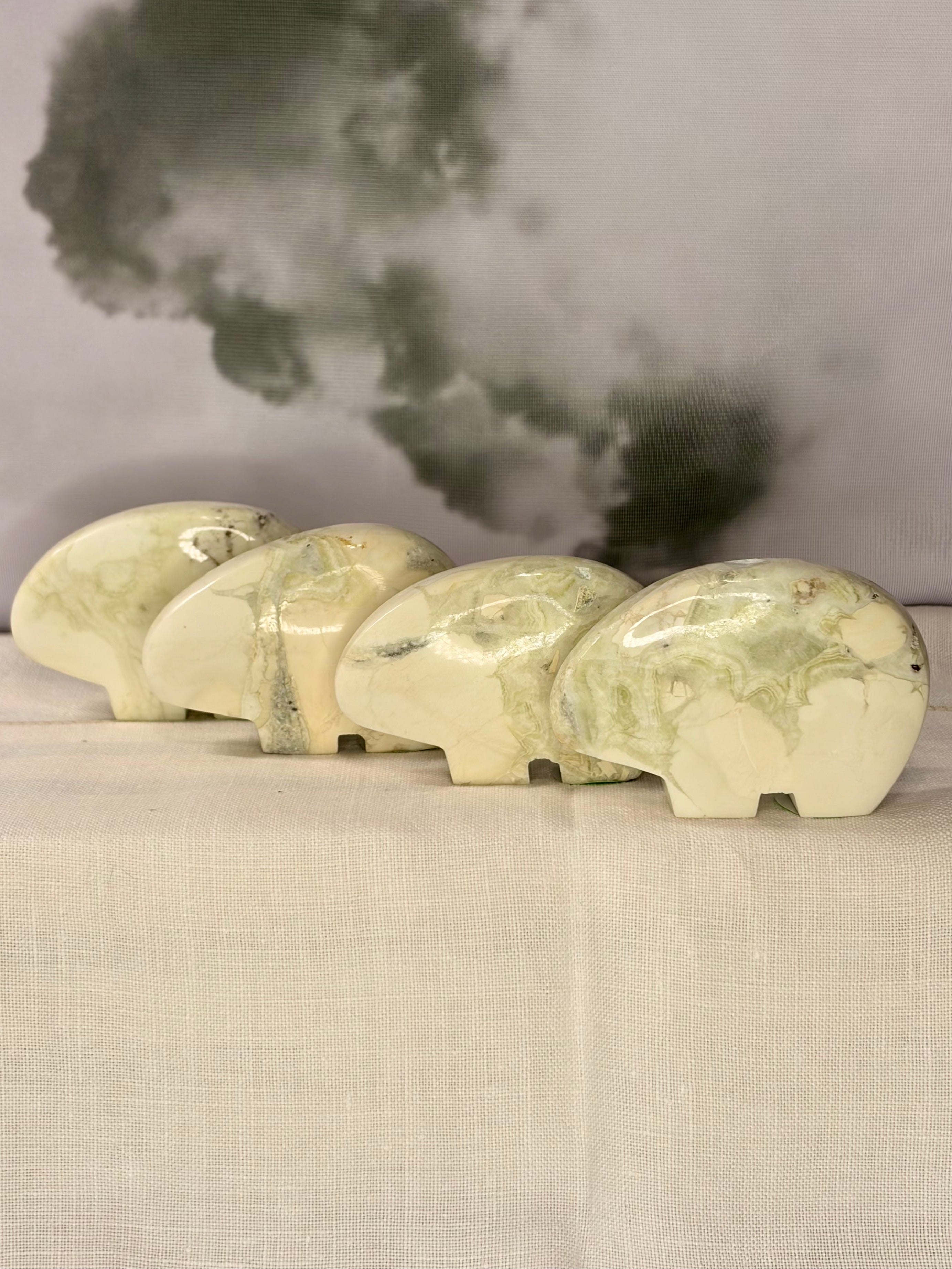 Green Maligano Jasper Bear Carving - Option D (imperfect)