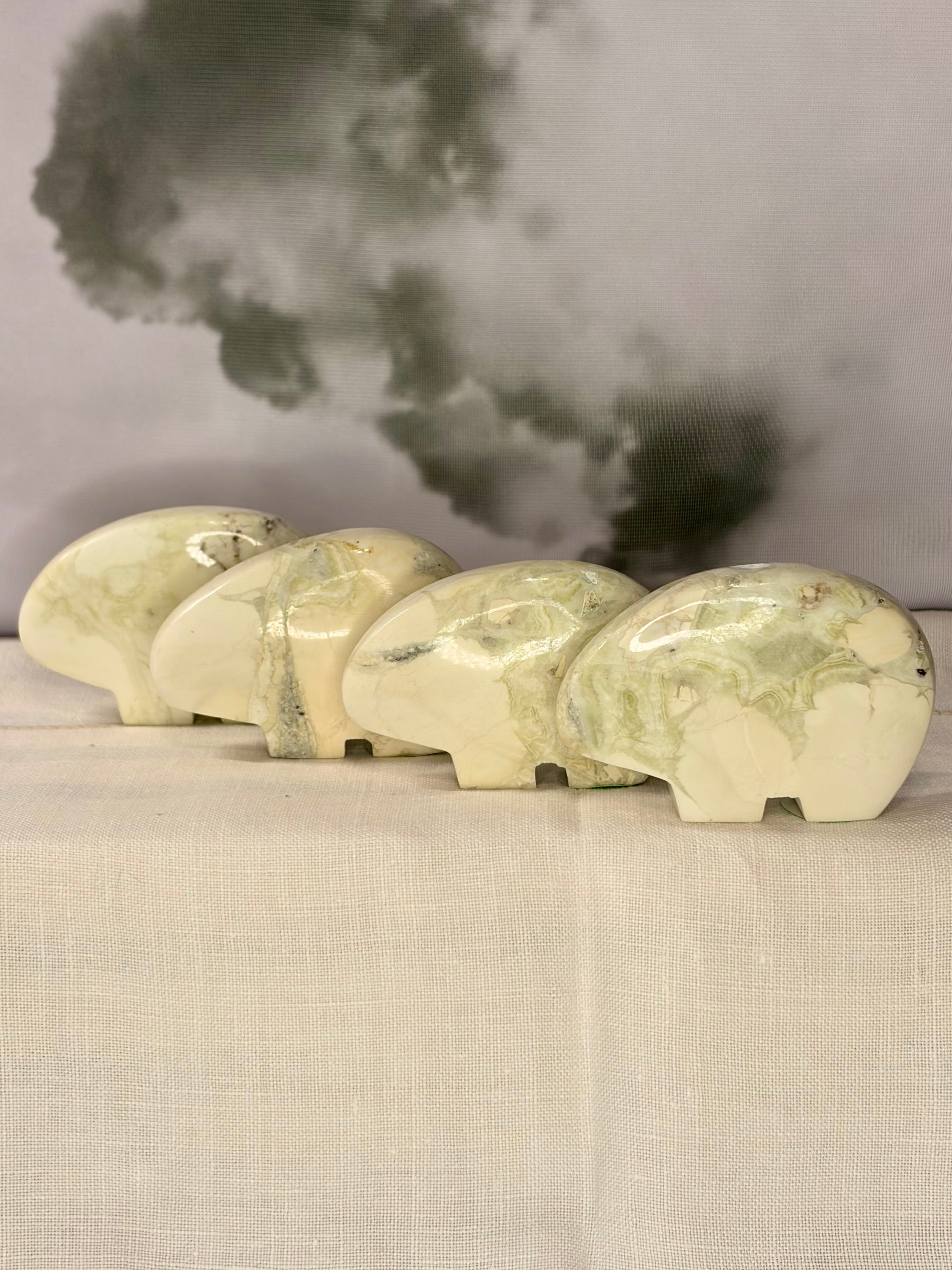Green Maligano Jasper Bear Carving - Option B