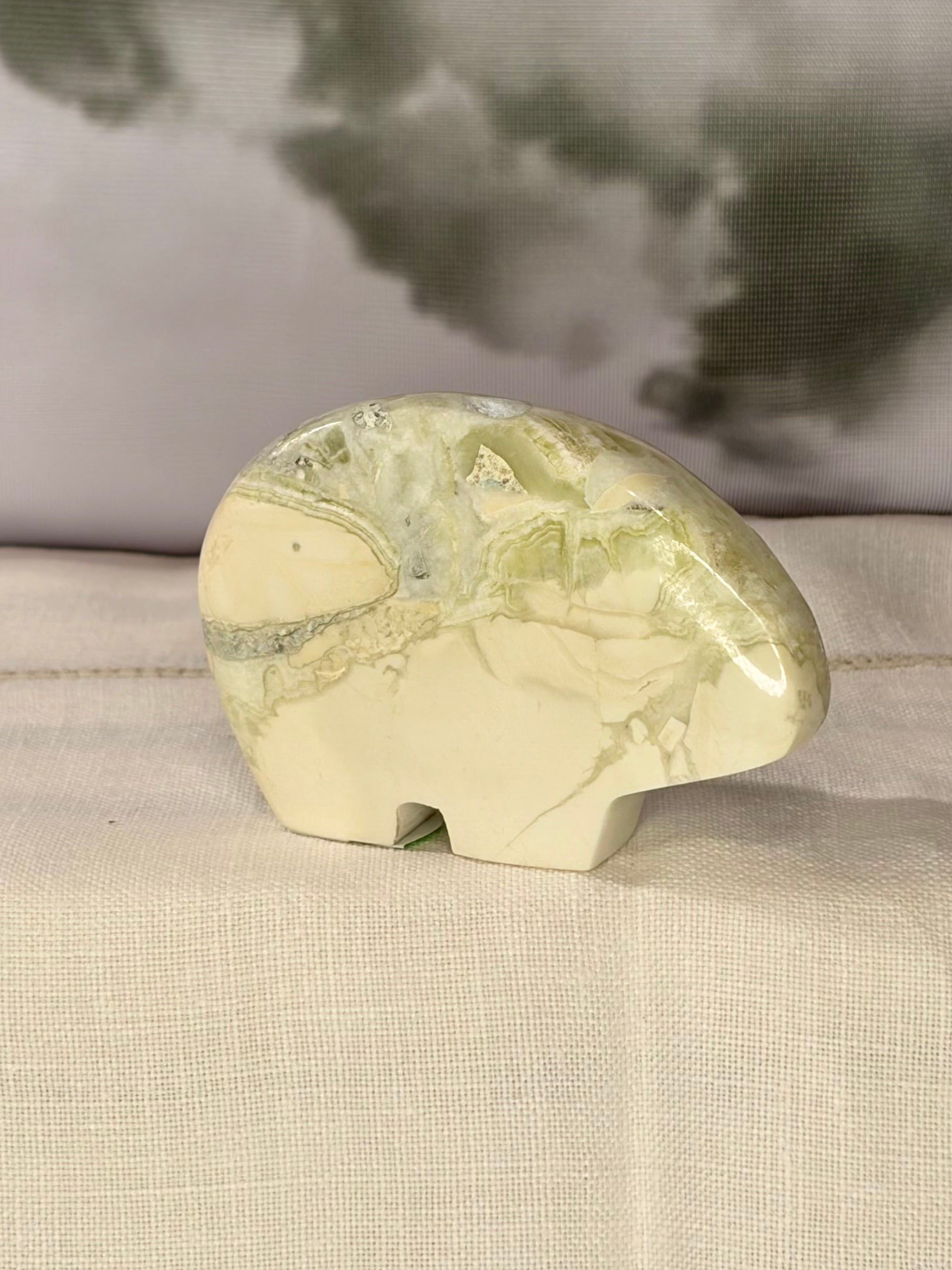 Green Maligano Jasper Bear Carving - Option C