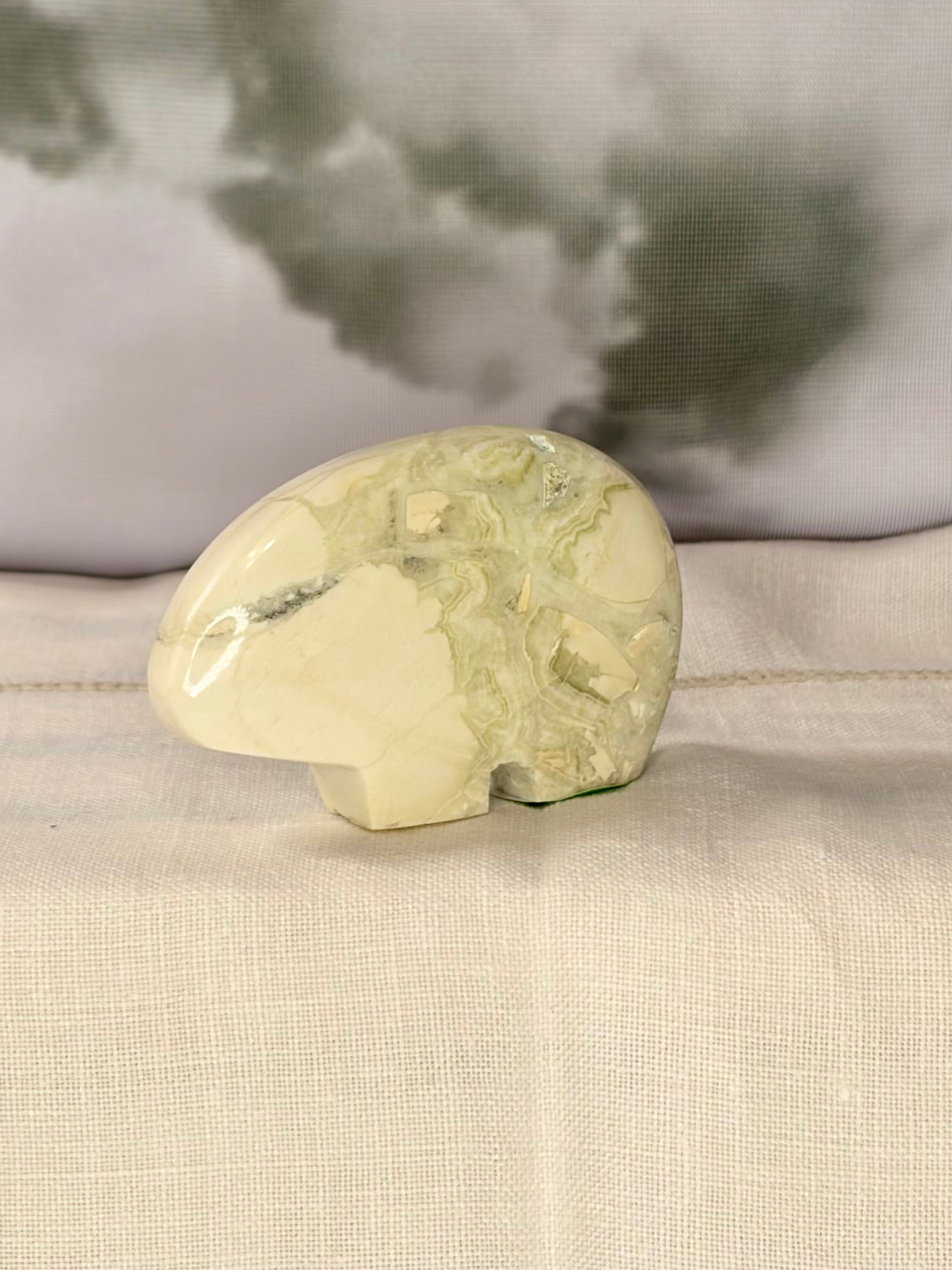 Green Maligano Jasper Bear Carving - Option D (imperfect)
