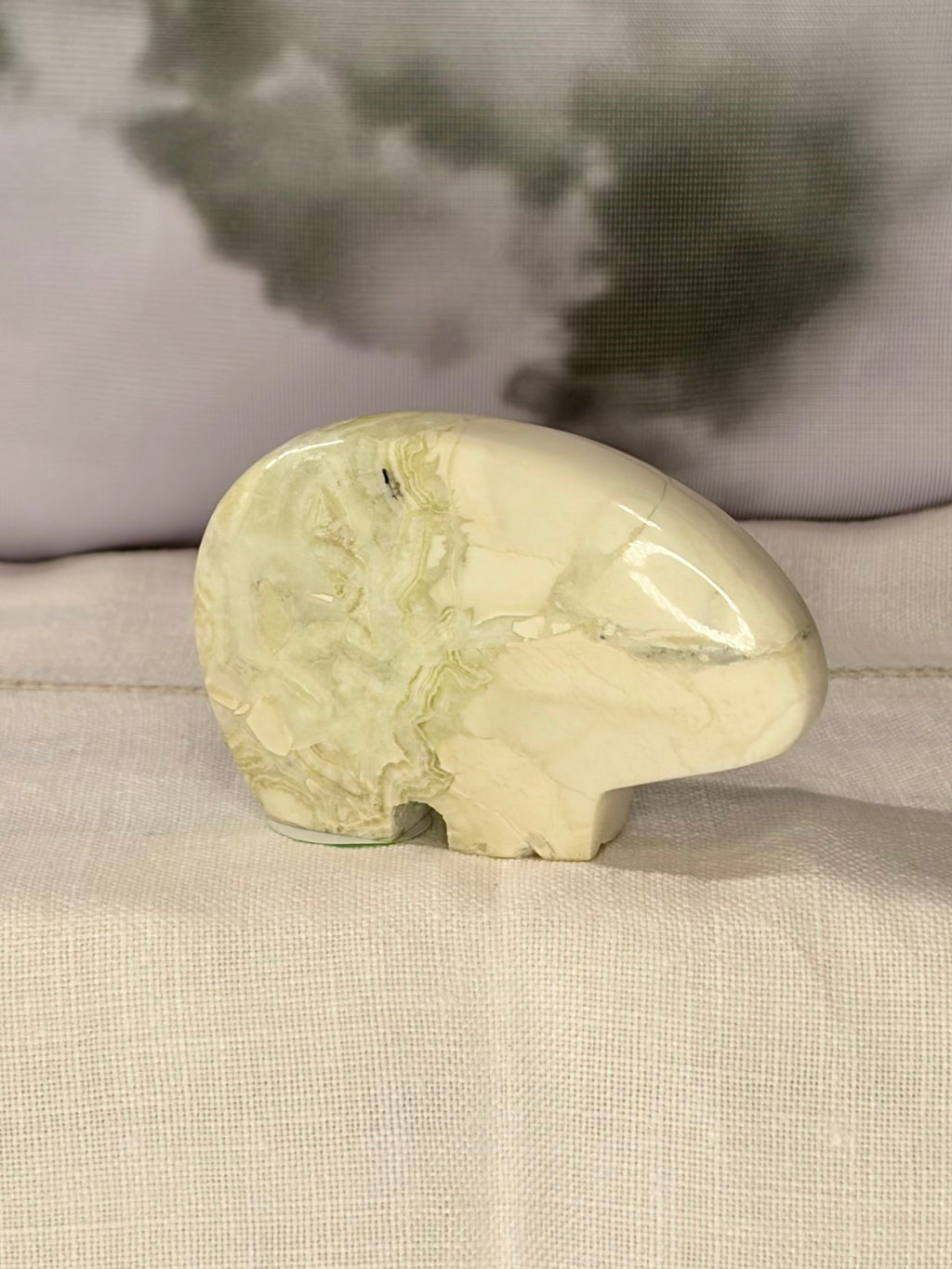 Green Maligano Jasper Bear Carving - Option D (imperfect)