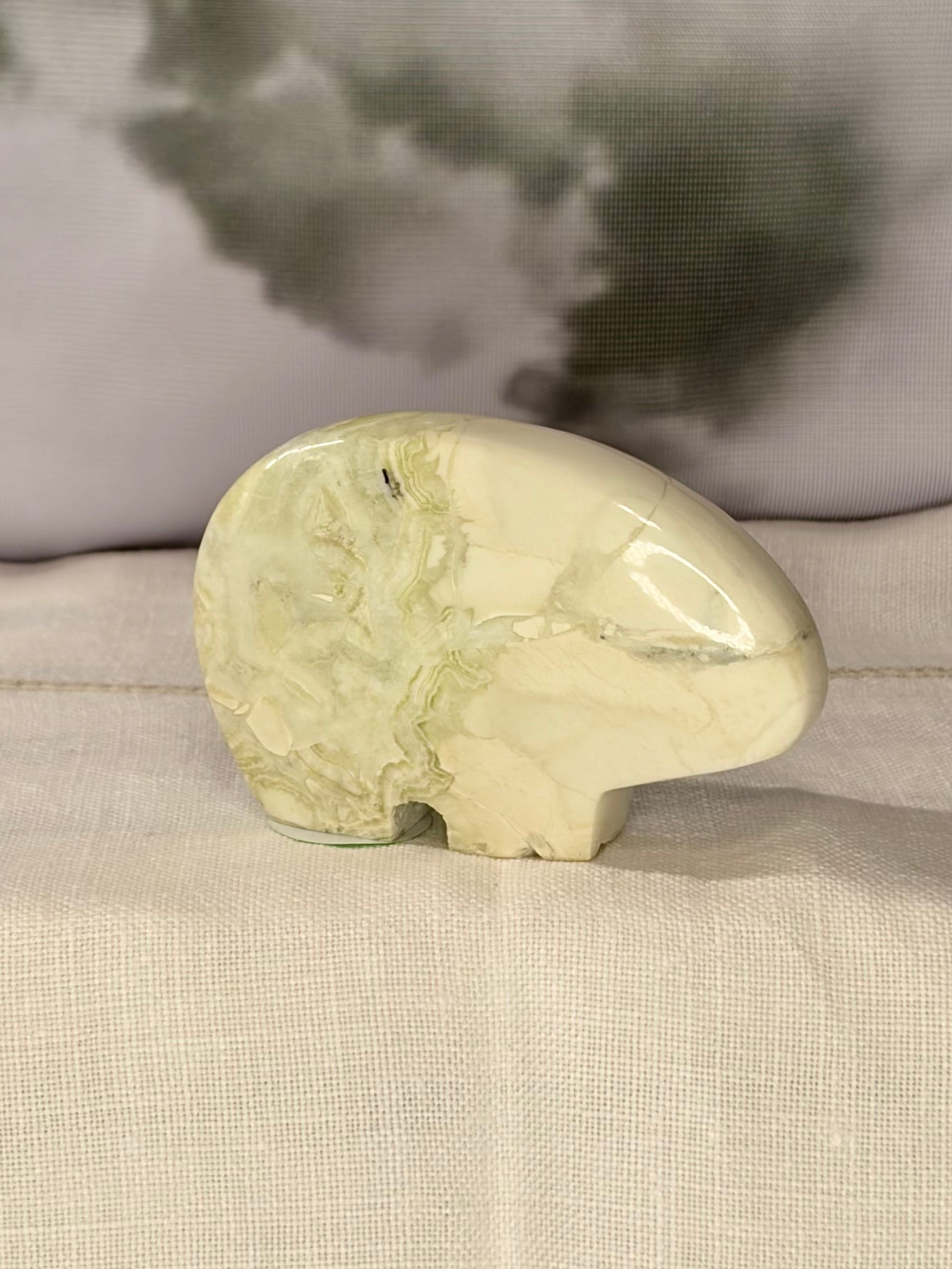Green Maligano Jasper Bear Carving - Option D (imperfect)