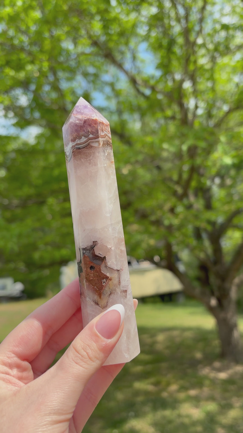 Amethyst & Crazy Lace Agate Tower