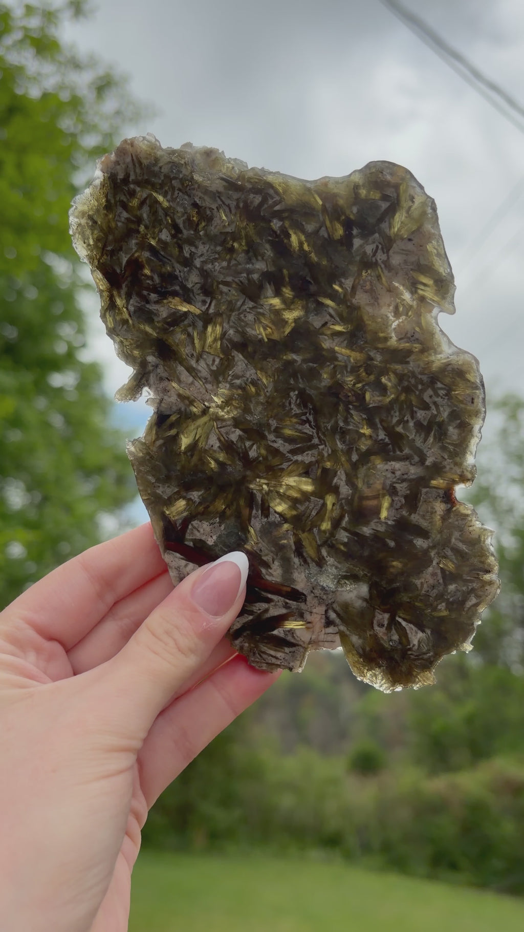 Sparkling Green Mica (Fuchsite) Slab w/ Stand