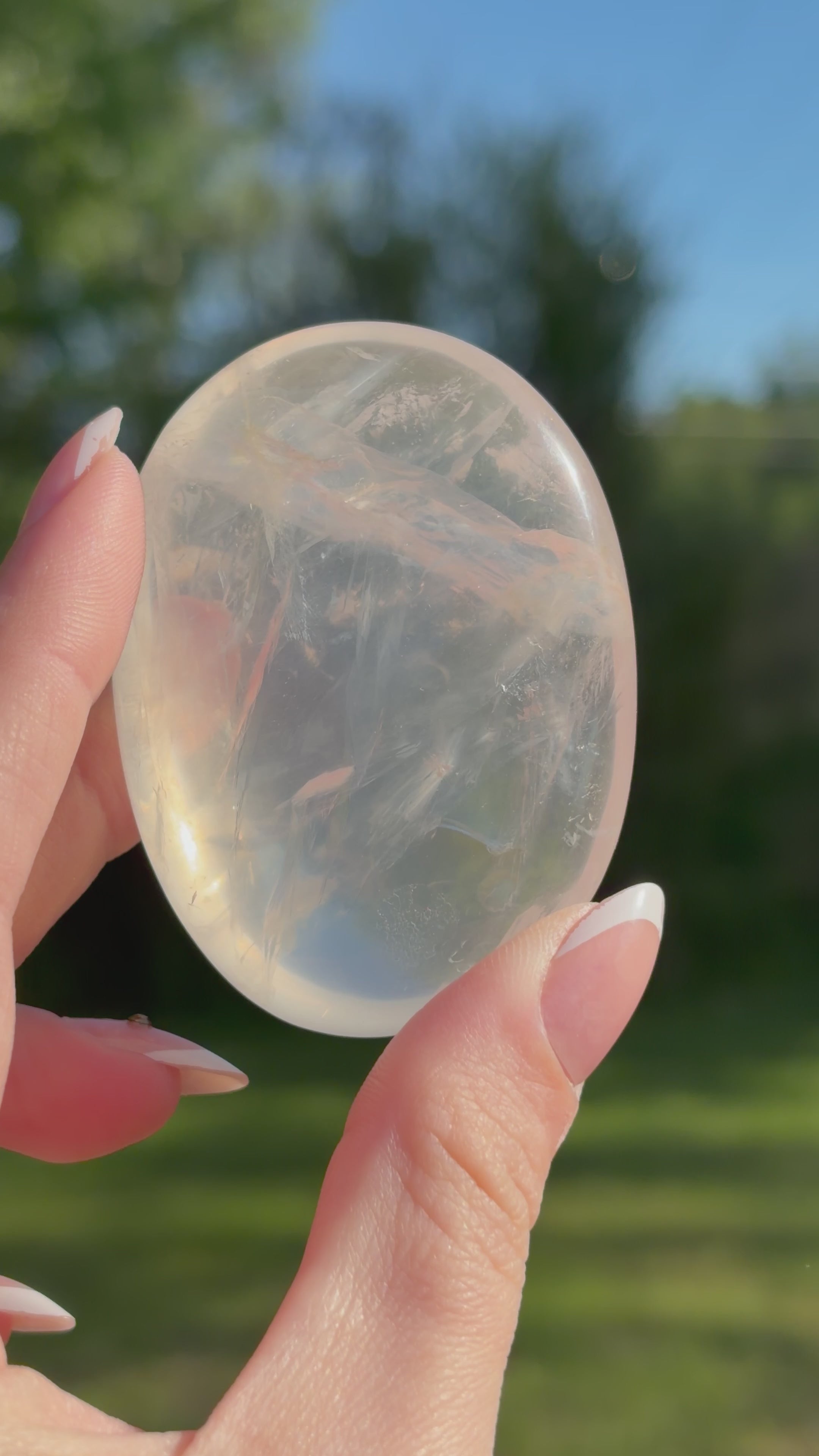 Clear Quartz Palm Stone